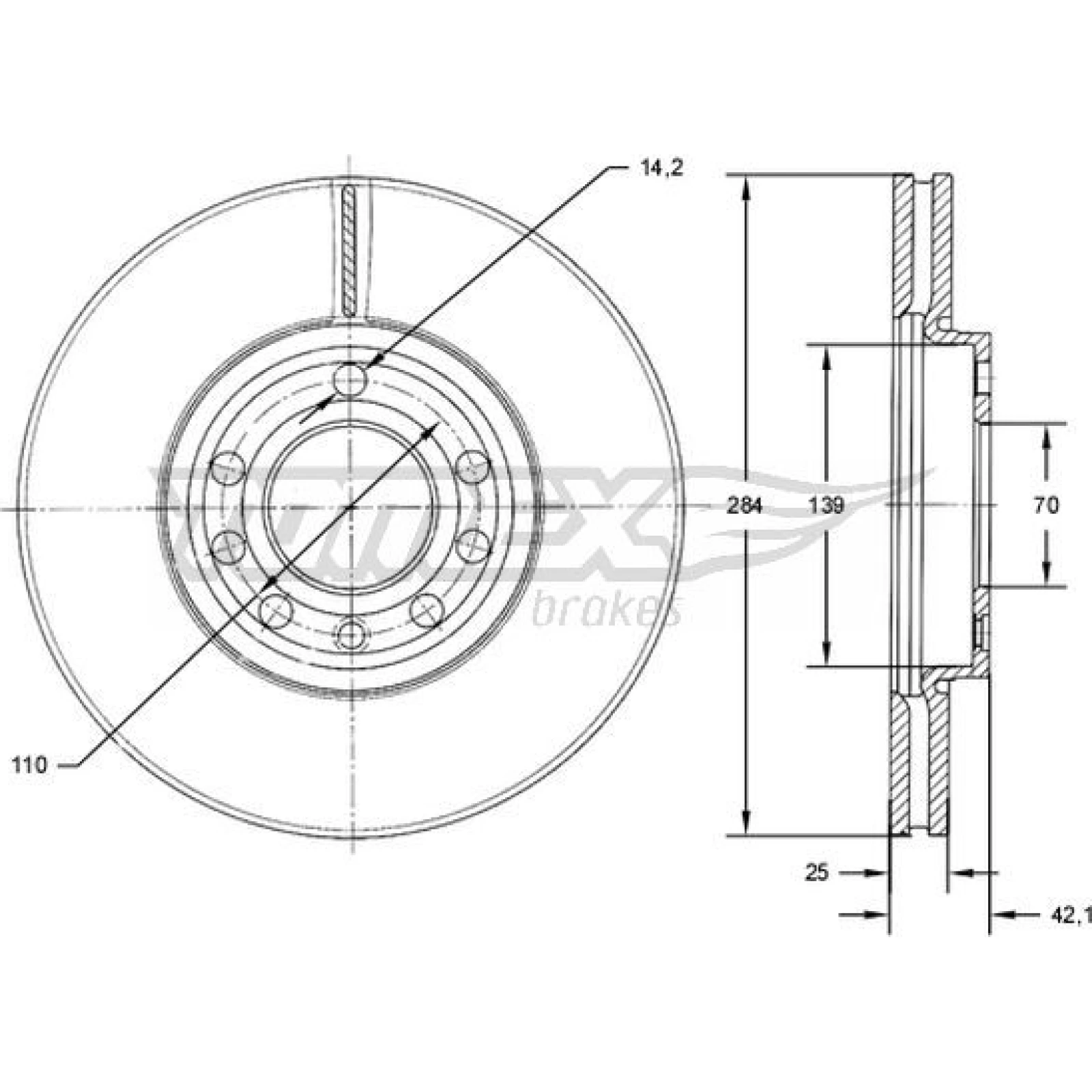 TOMEX brakes Bremsscheibe TX 71-30