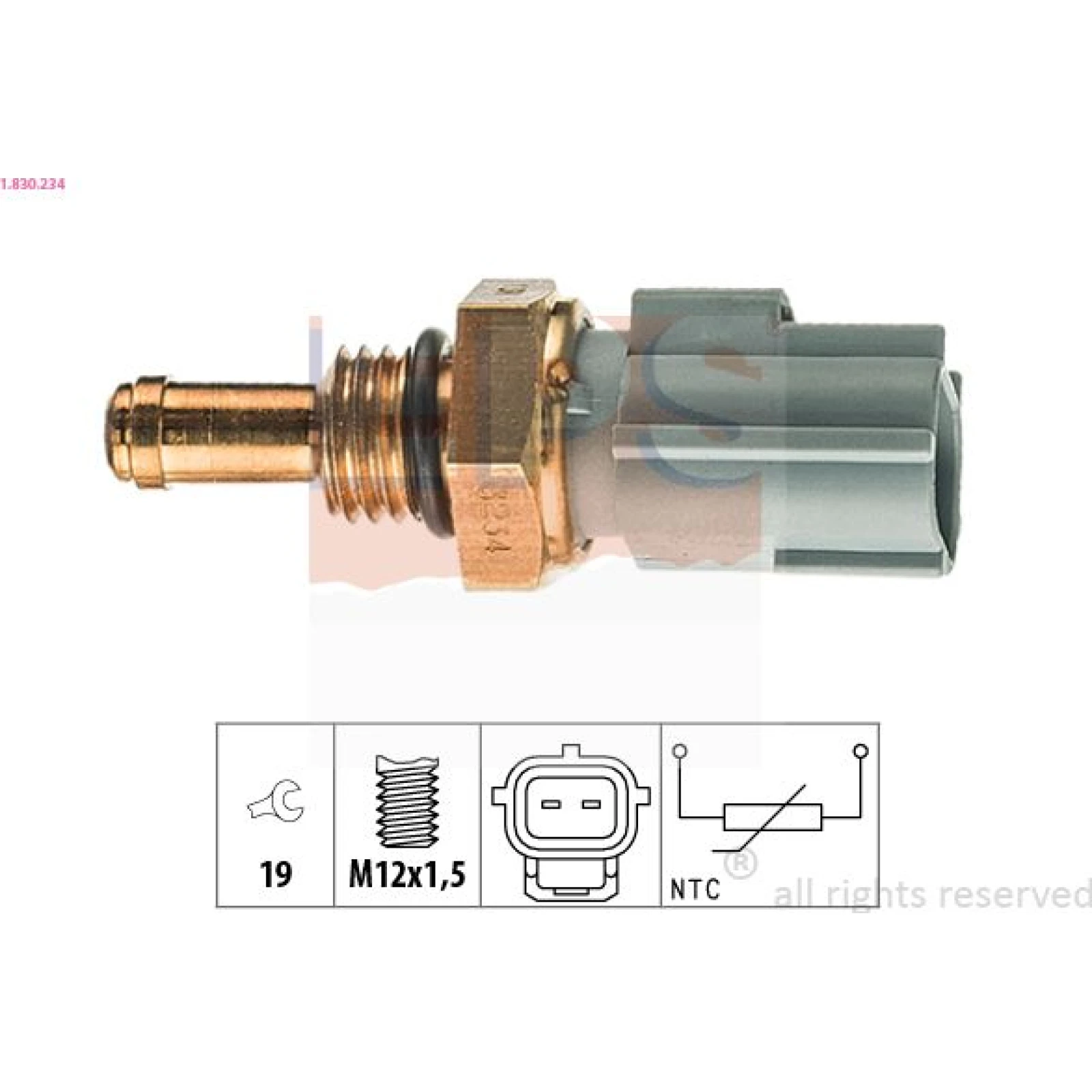 Sensor, Kühlmitteltemperatur 1.830.234