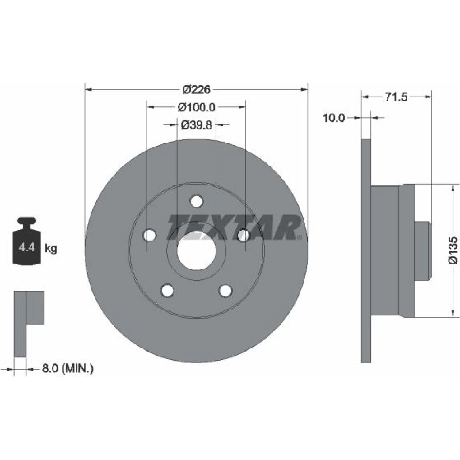 Bremsscheibe Vw T.Golf/Passat 88 92057200