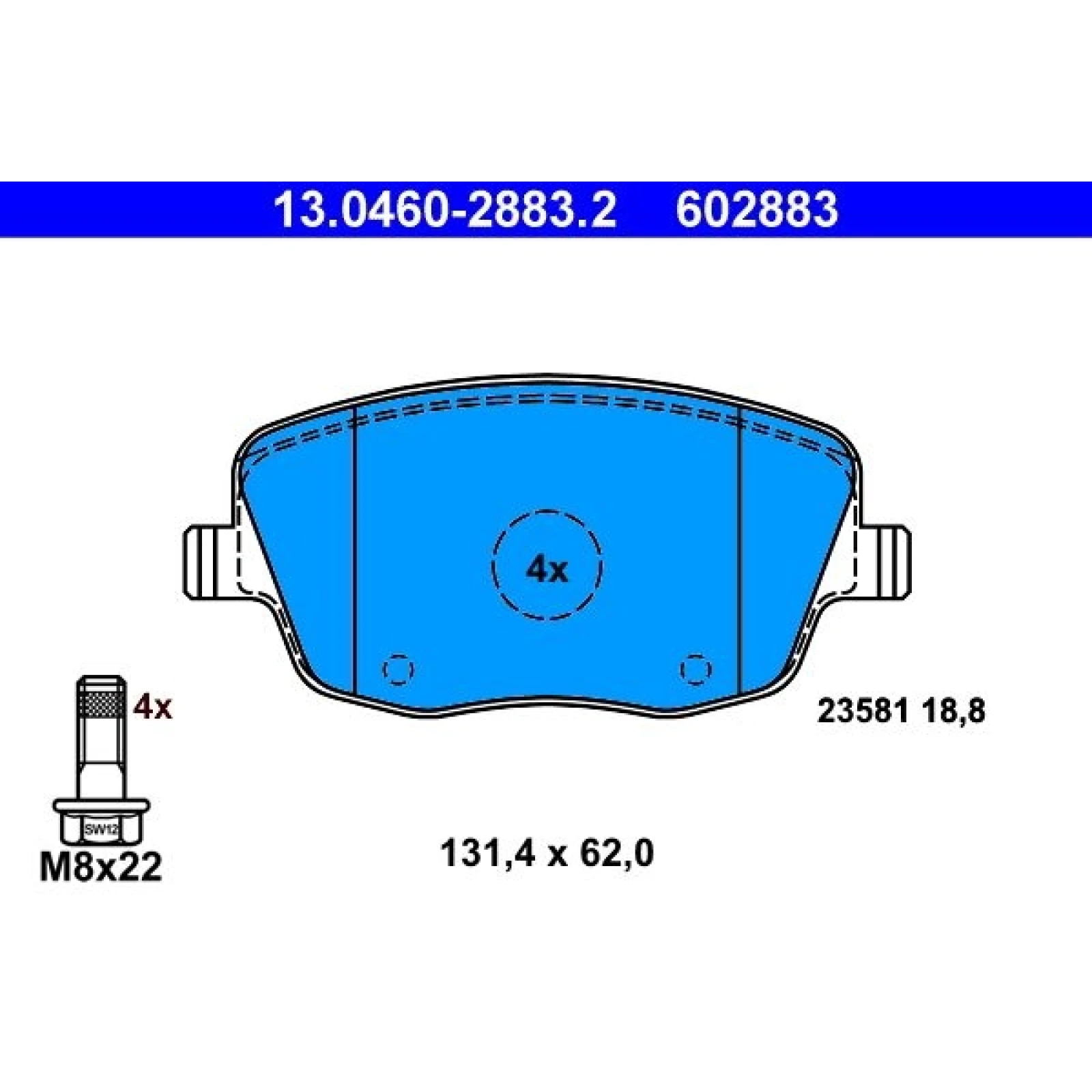 Bremsbelagsatz Skoda P. Fabia/Roomster 99-15 13.0460-2883.2