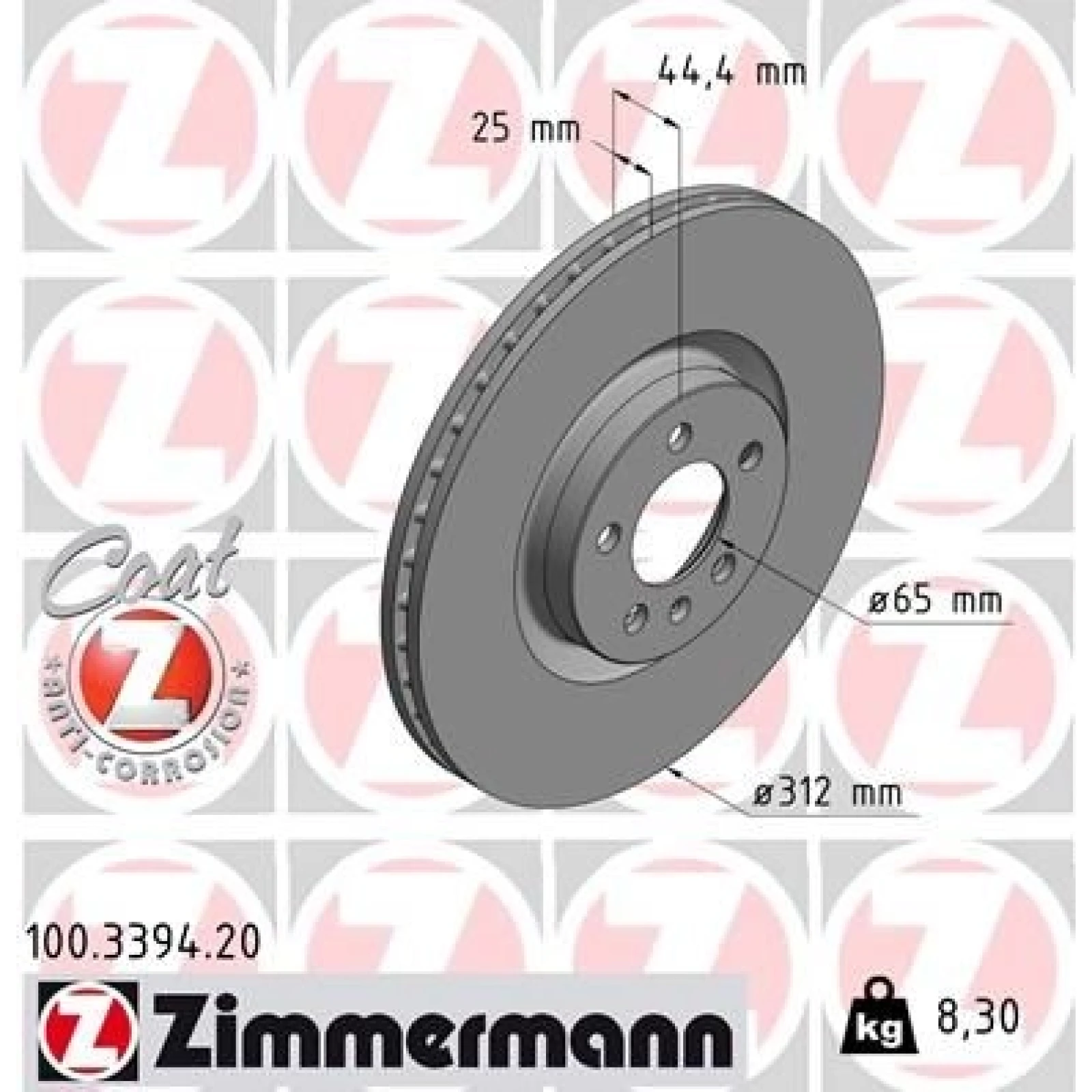 ZIMMERMANN Bremsscheibe 100.3394.20