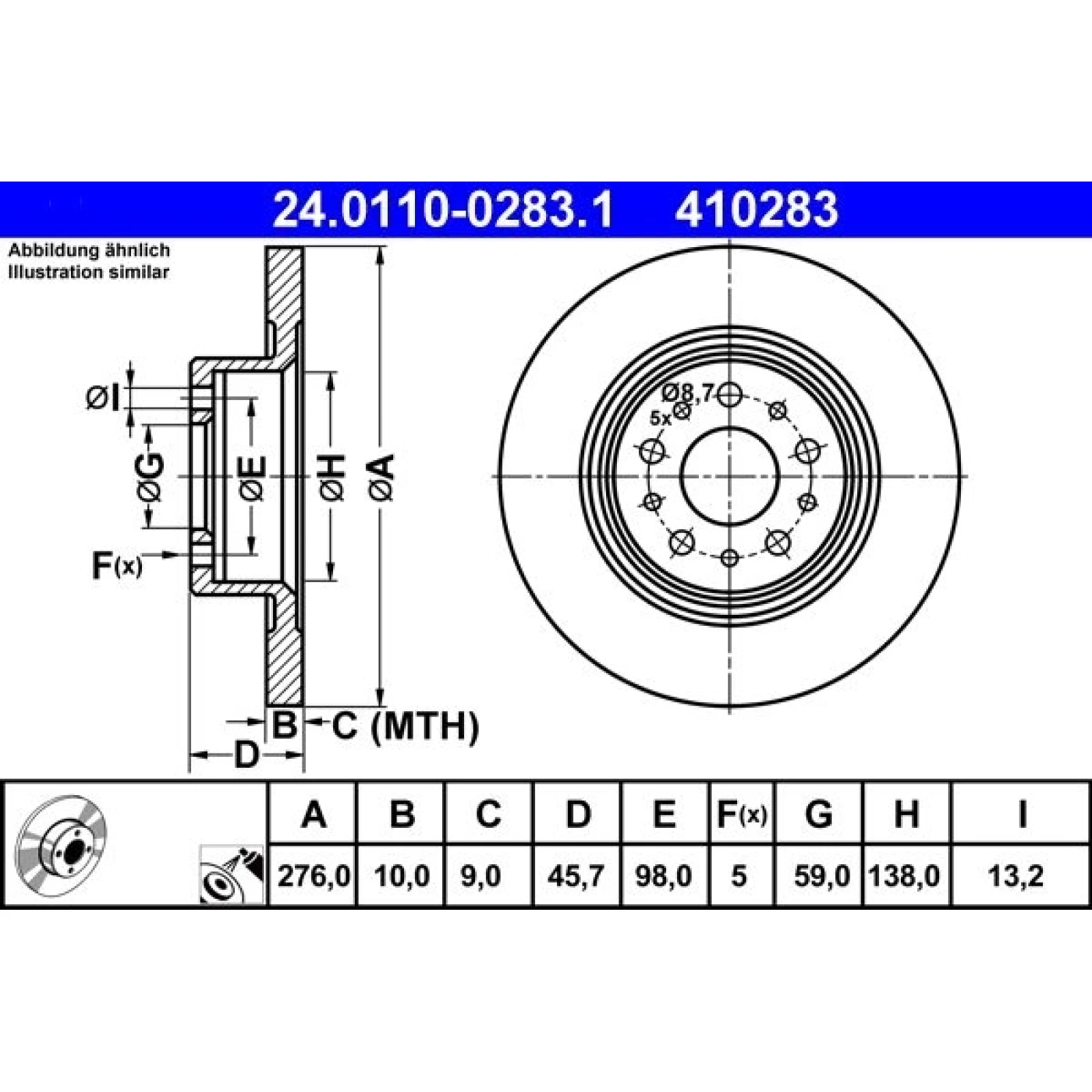 Bremsscheibe 24.0110-0283.1