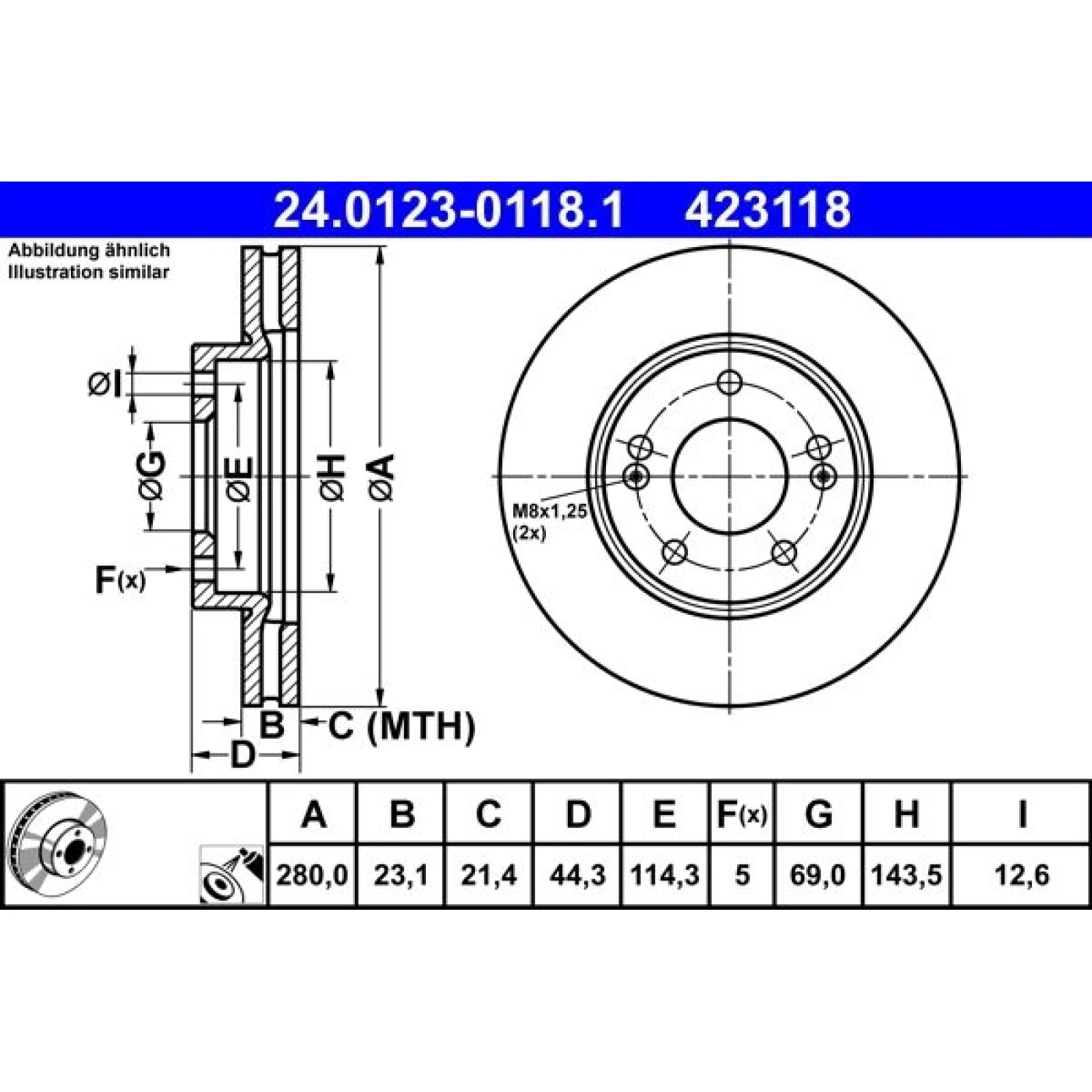 Bremsscheibe 24.0123-0118.1