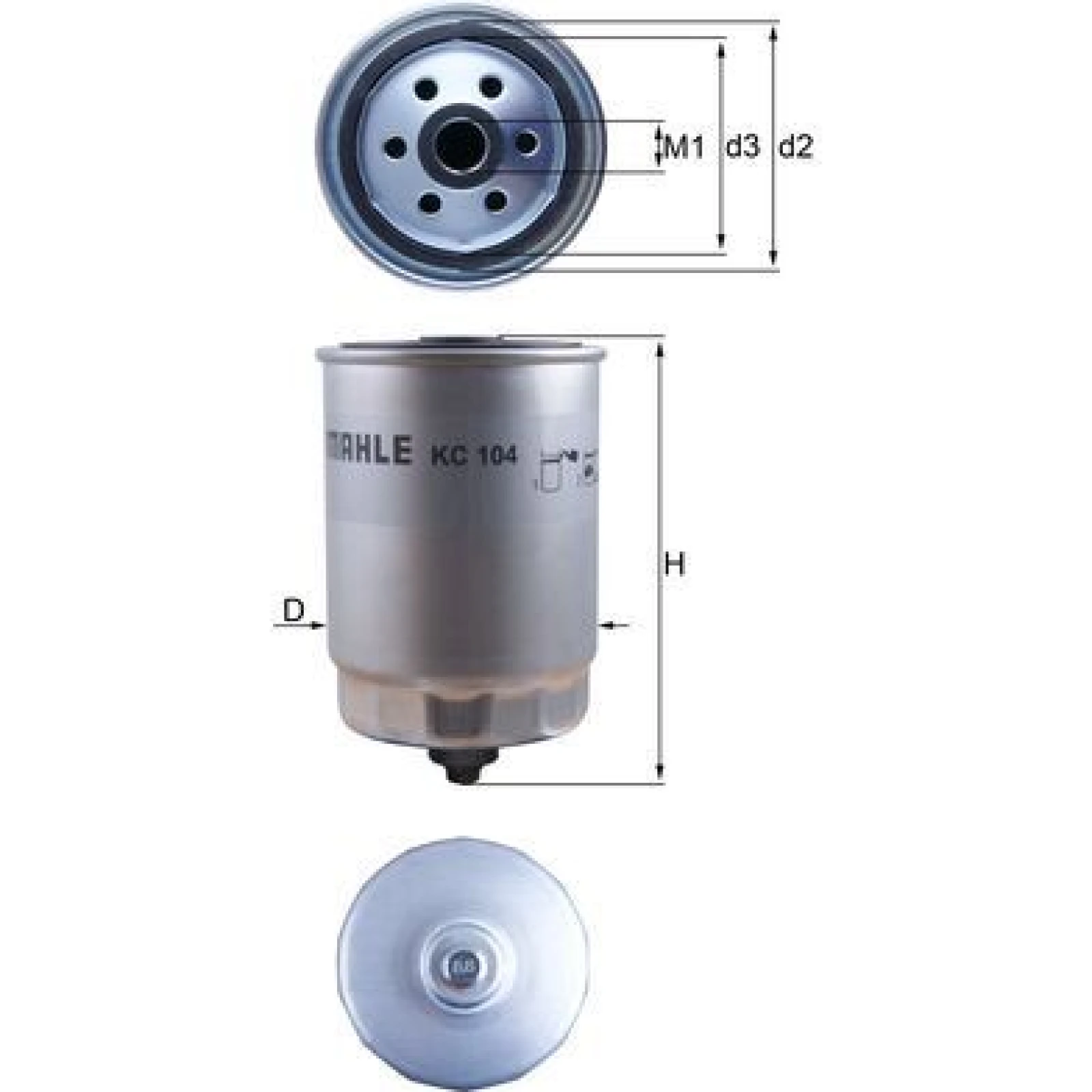 MAHLE Kraftstofffilter KC 104