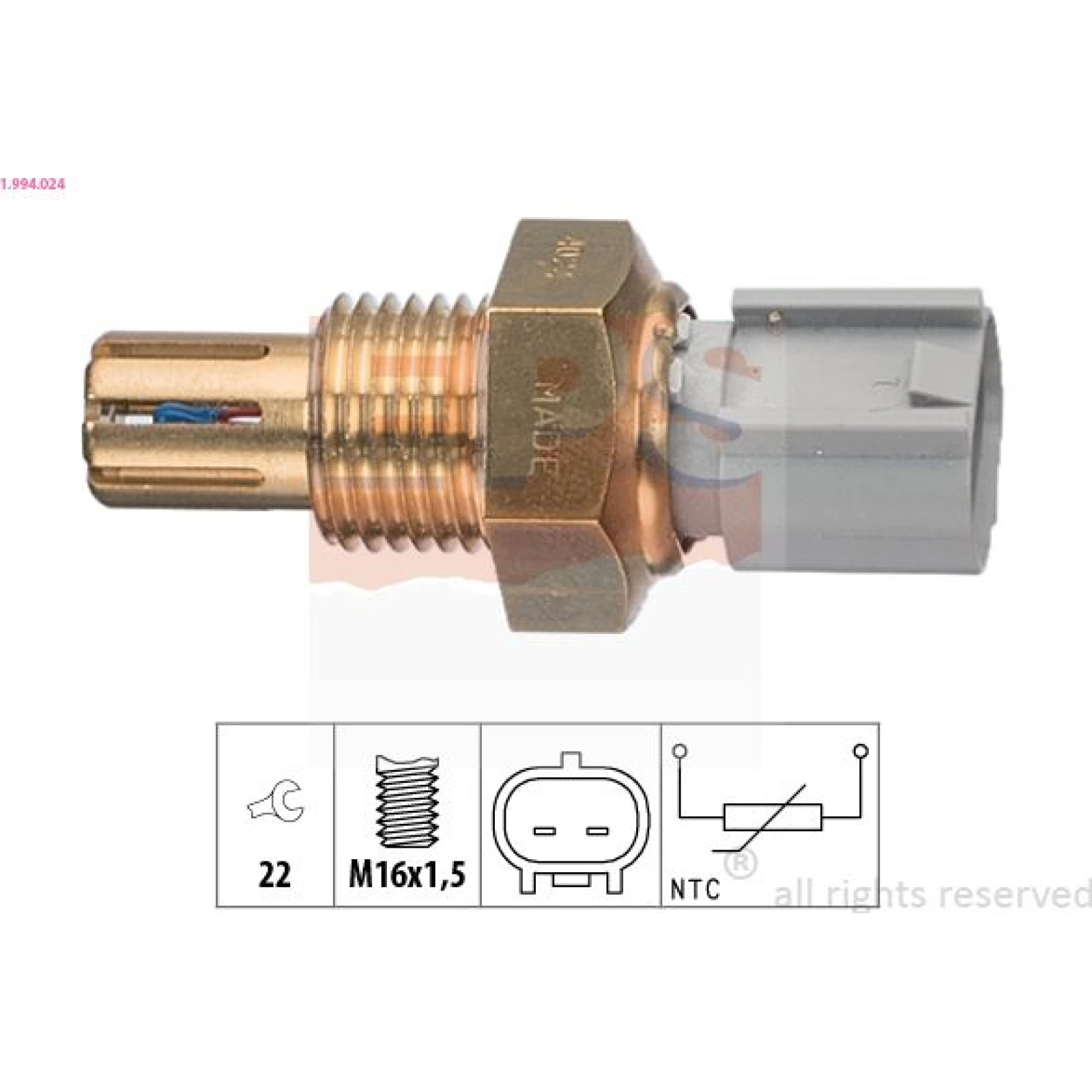 Sensor, Ansauglufttemperatur 1.994.024