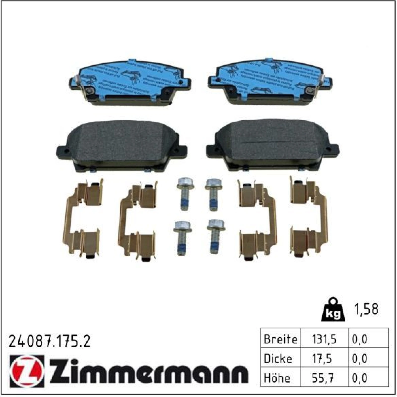 ZIMMERMANN Bremsbeläge 24087.175.2