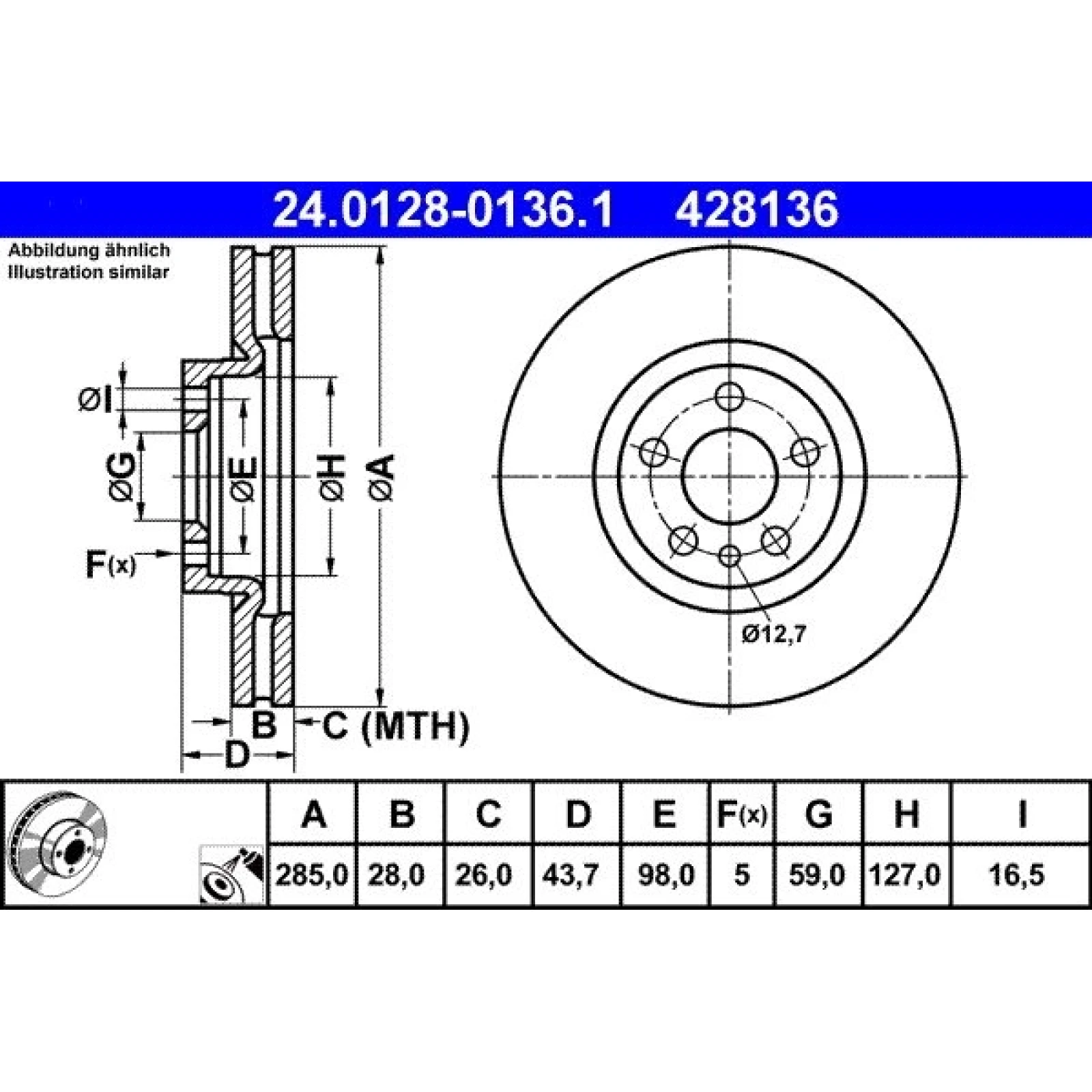 Bremsscheibe 24.0128-0136.1