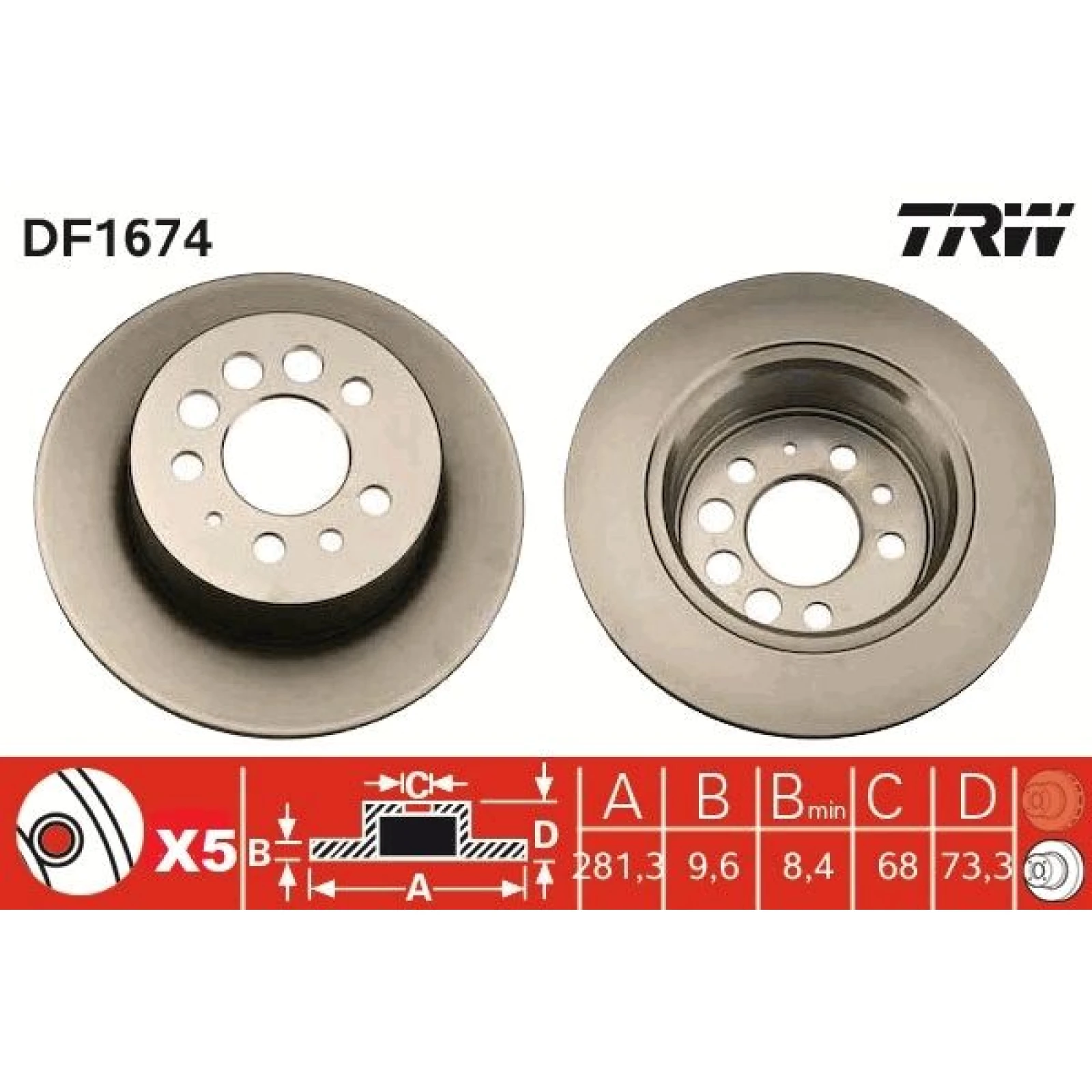 TRW Bremsscheibe DF1674