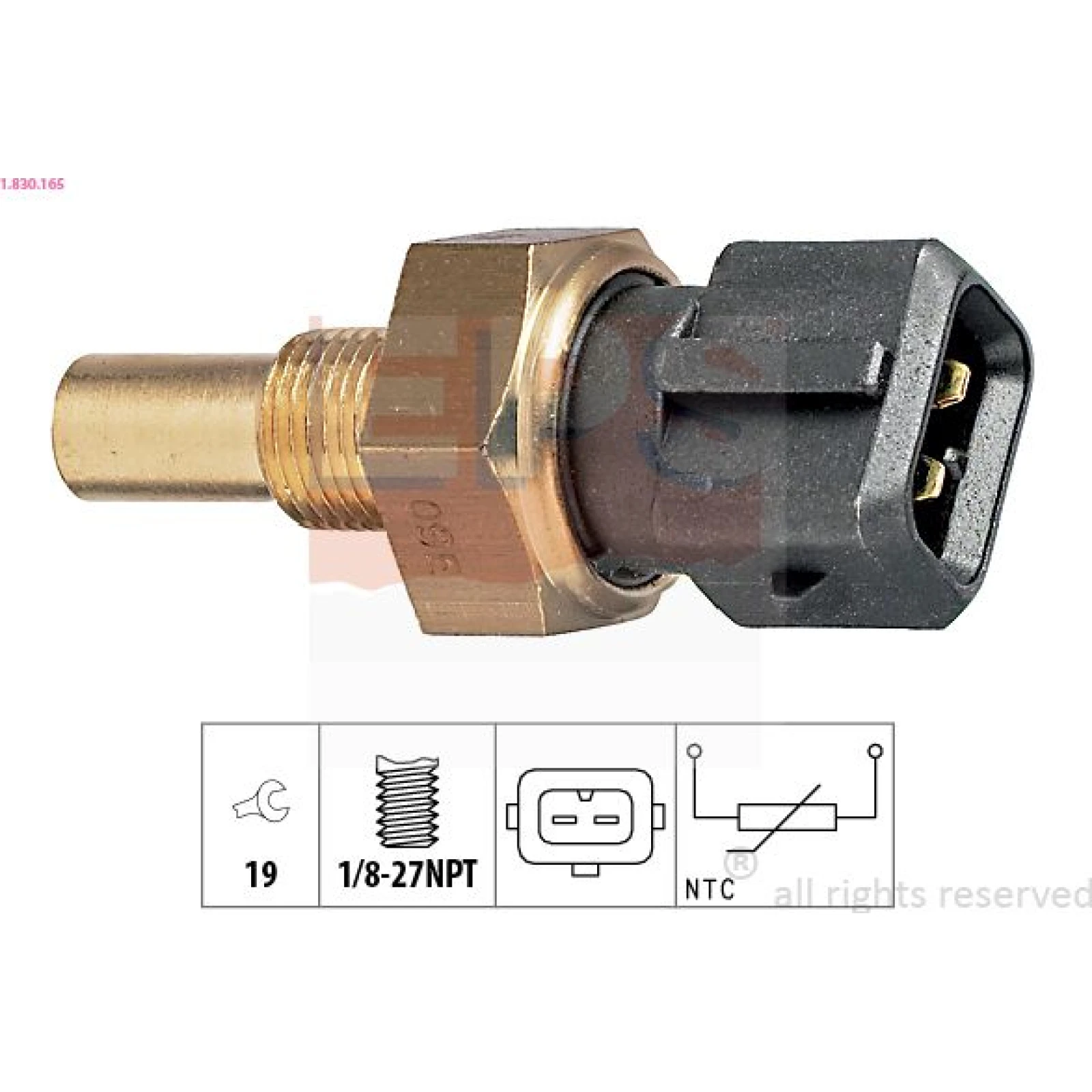 Sensor, Kühlmitteltemperatur 1.830.165