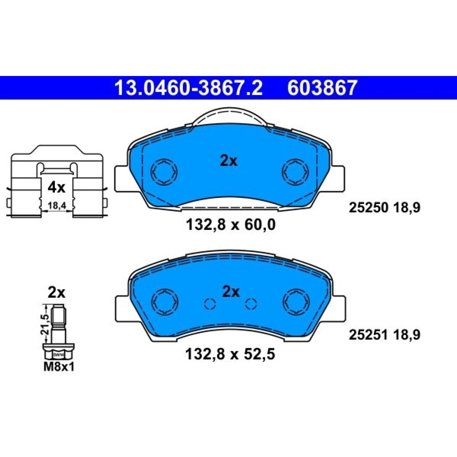 Bremsbelagsatz Peugeot P. 301 1.2-1.6 12 13.0460-3867.2