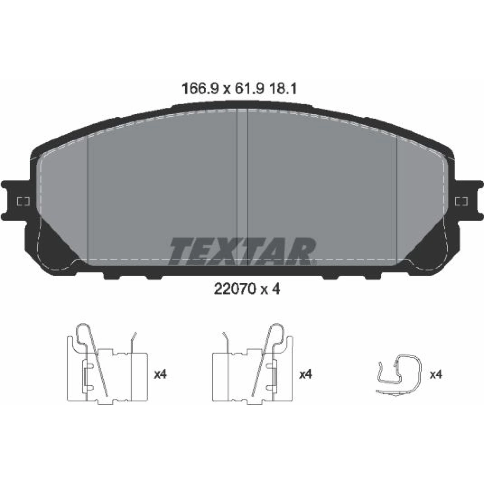 Textar Bremsbelagsatz 2207001 – GR 18.1