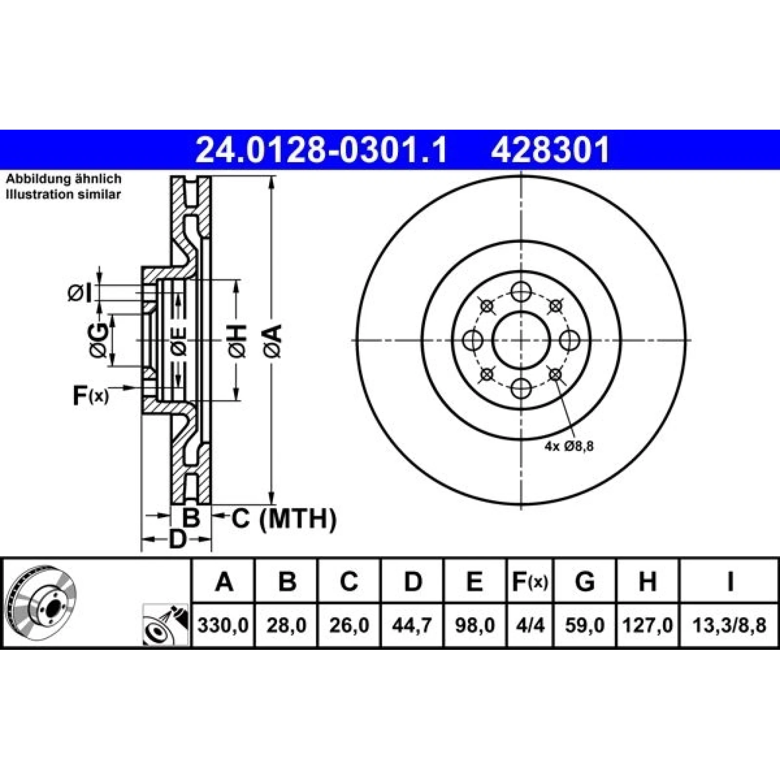 Bremsscheibe 24.0128-0301.1