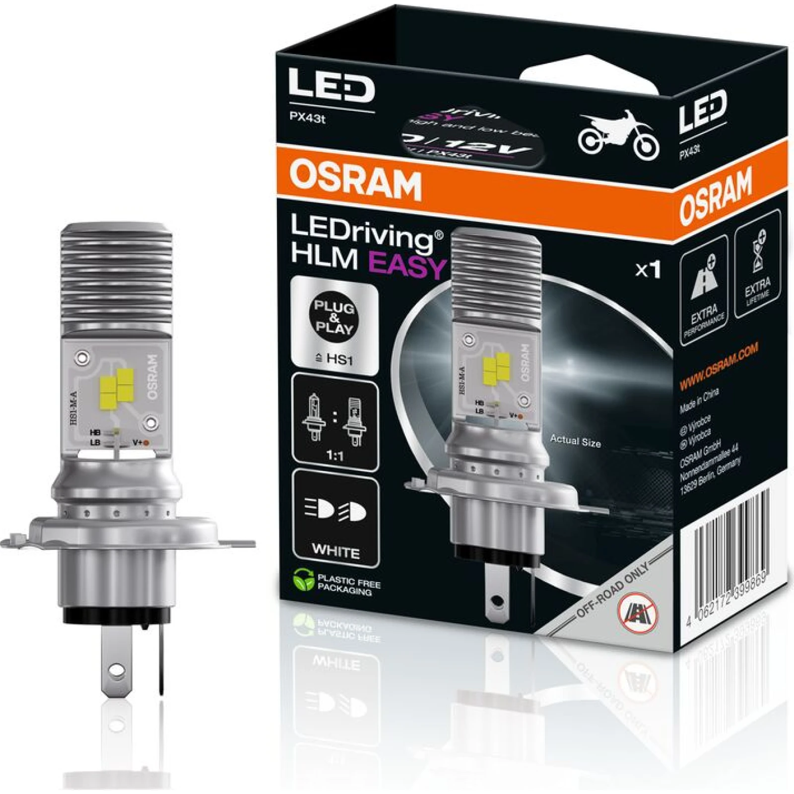 Osram LEDriving HL EASY HS1 12V PX43t-38 6000K Weiß 1 Stück