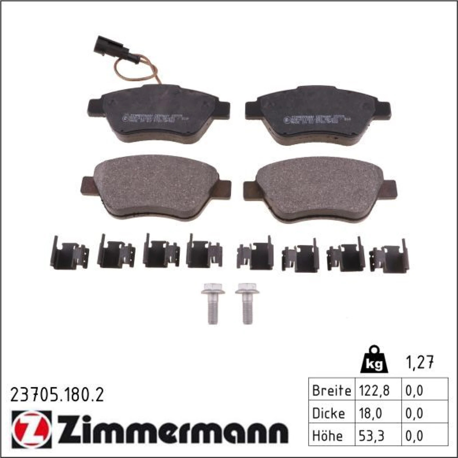 ZIMMERMANN Bremsbeläge 23705.180.2