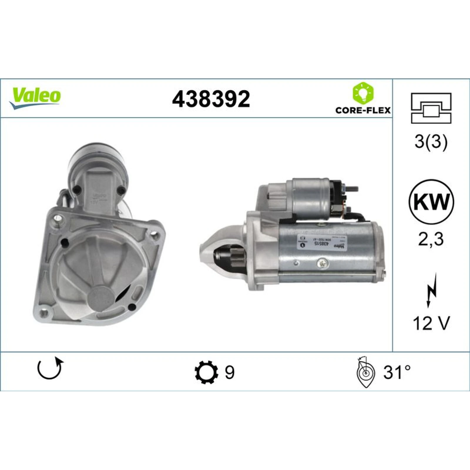 VALEO Anlasser 438392