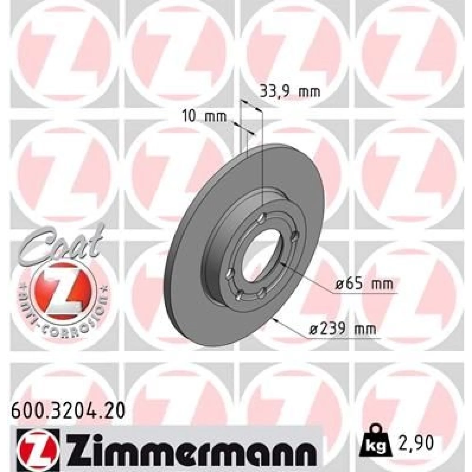 ZIMMERMANN Bremsscheibe 600.3204.20