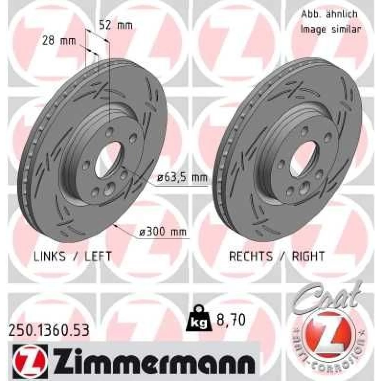 ZIMMERMANN Bremsscheibe 250.1360.53