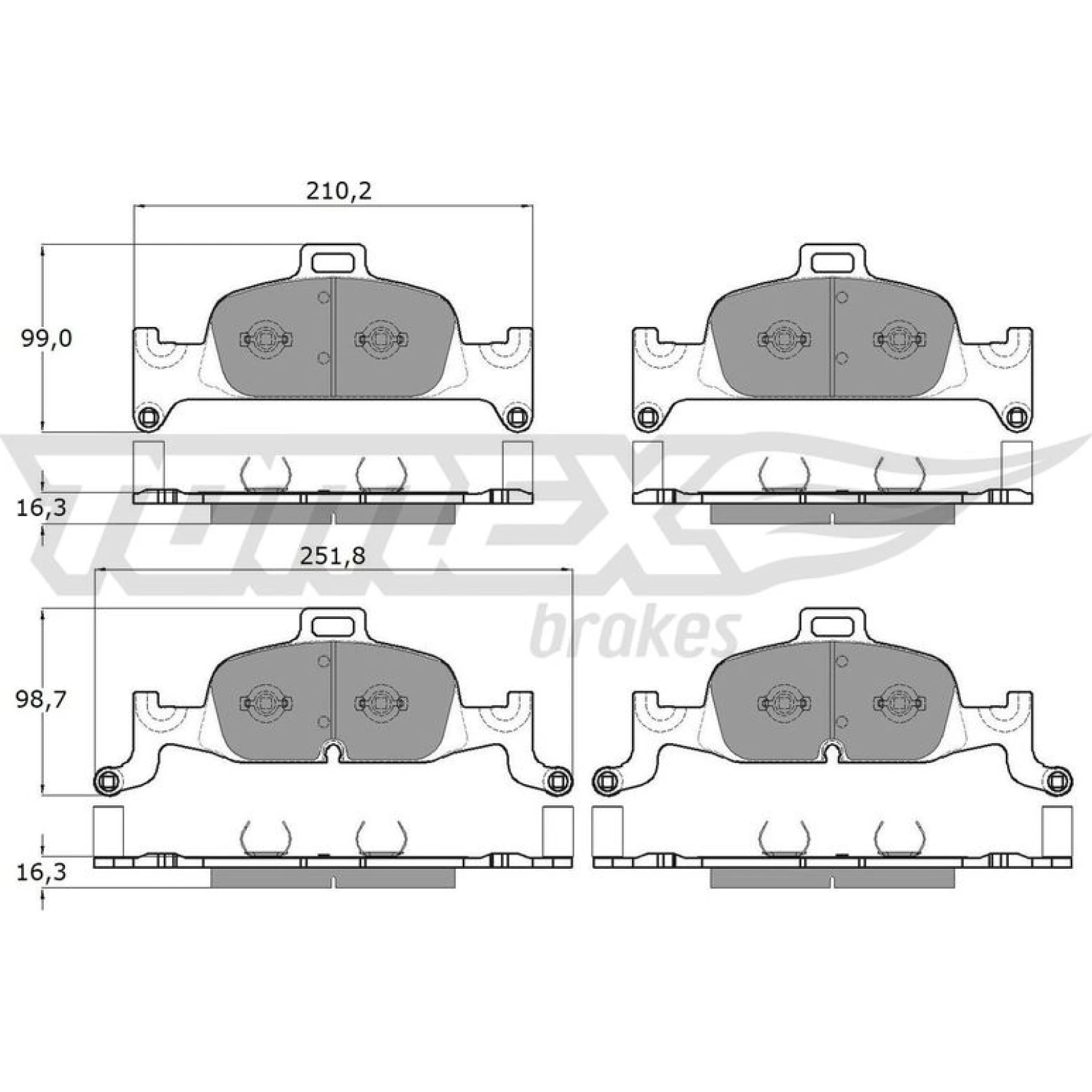 TOMEX brakes Bremsbelagsatz, Scheibenbremse TX 18-22