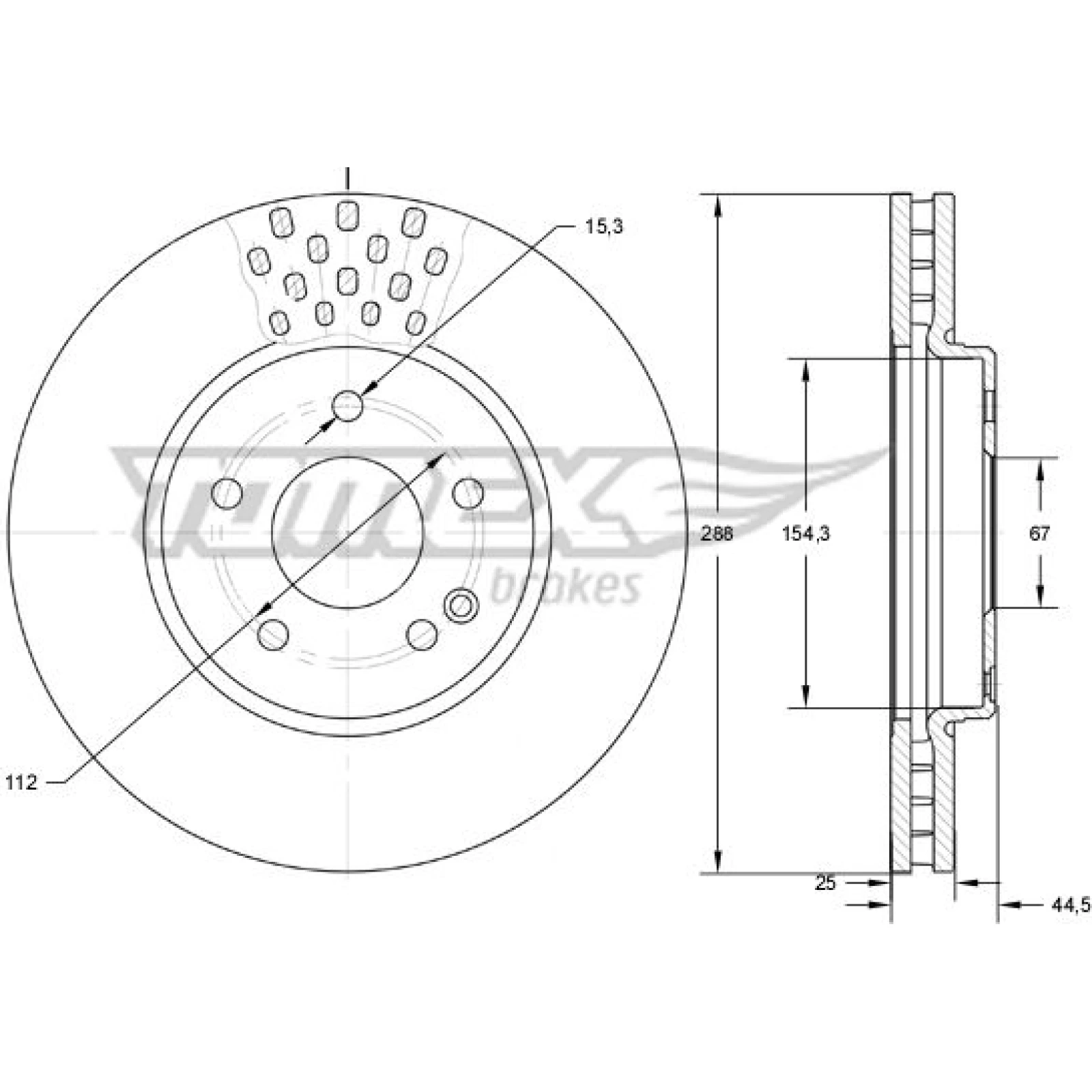 TOMEX brakes Bremsscheibe TX 74-09