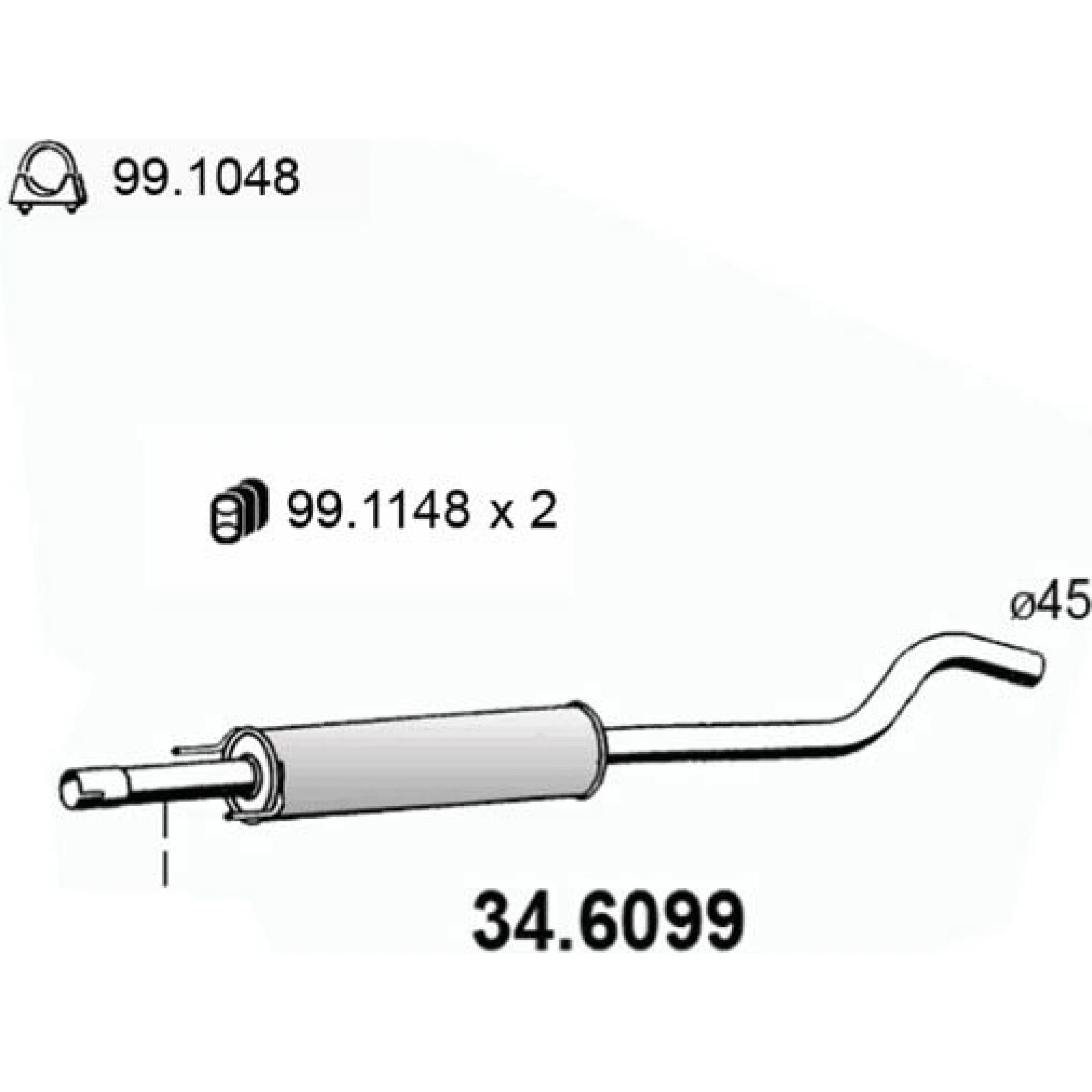Mittelschalldämpfer 34.6099