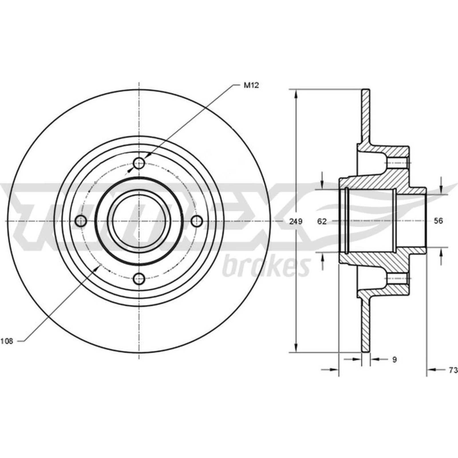 TOMEX brakes Bremsscheibe TX 73-611