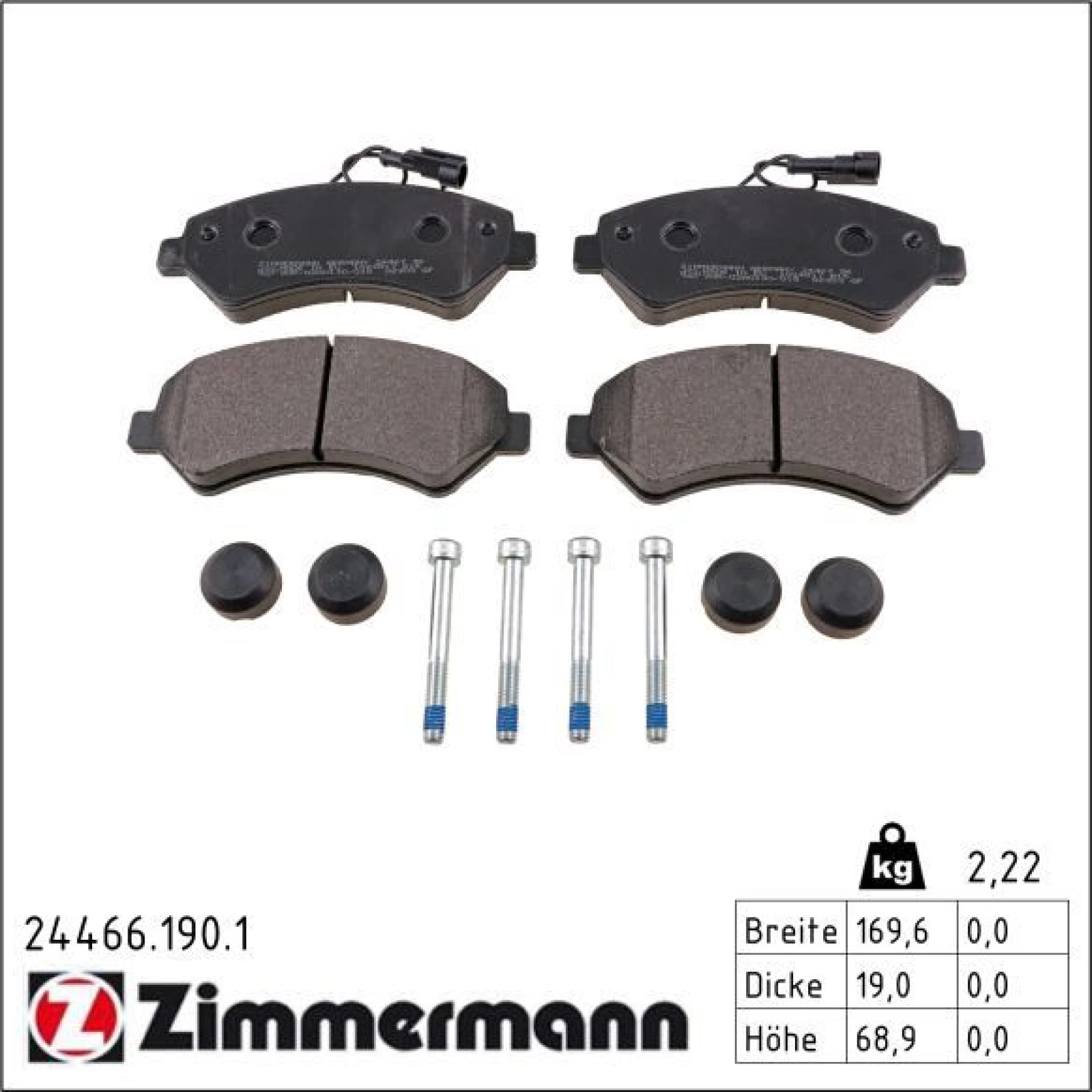 ZIMMERMANN Bremsbeläge 24466.190.1