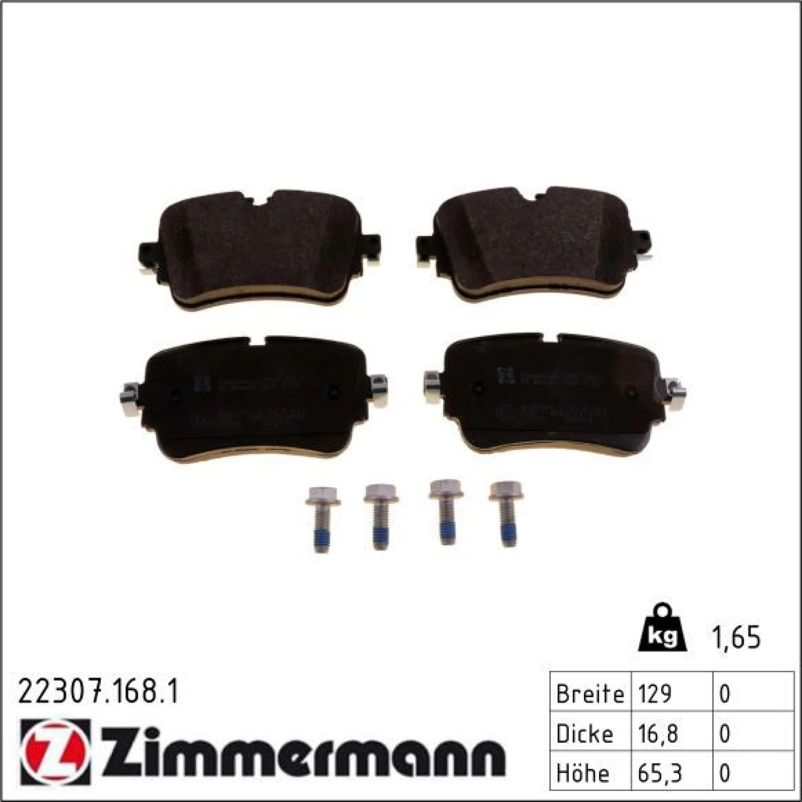 ZIMMERMANN Bremsbeläge 22307.168.1