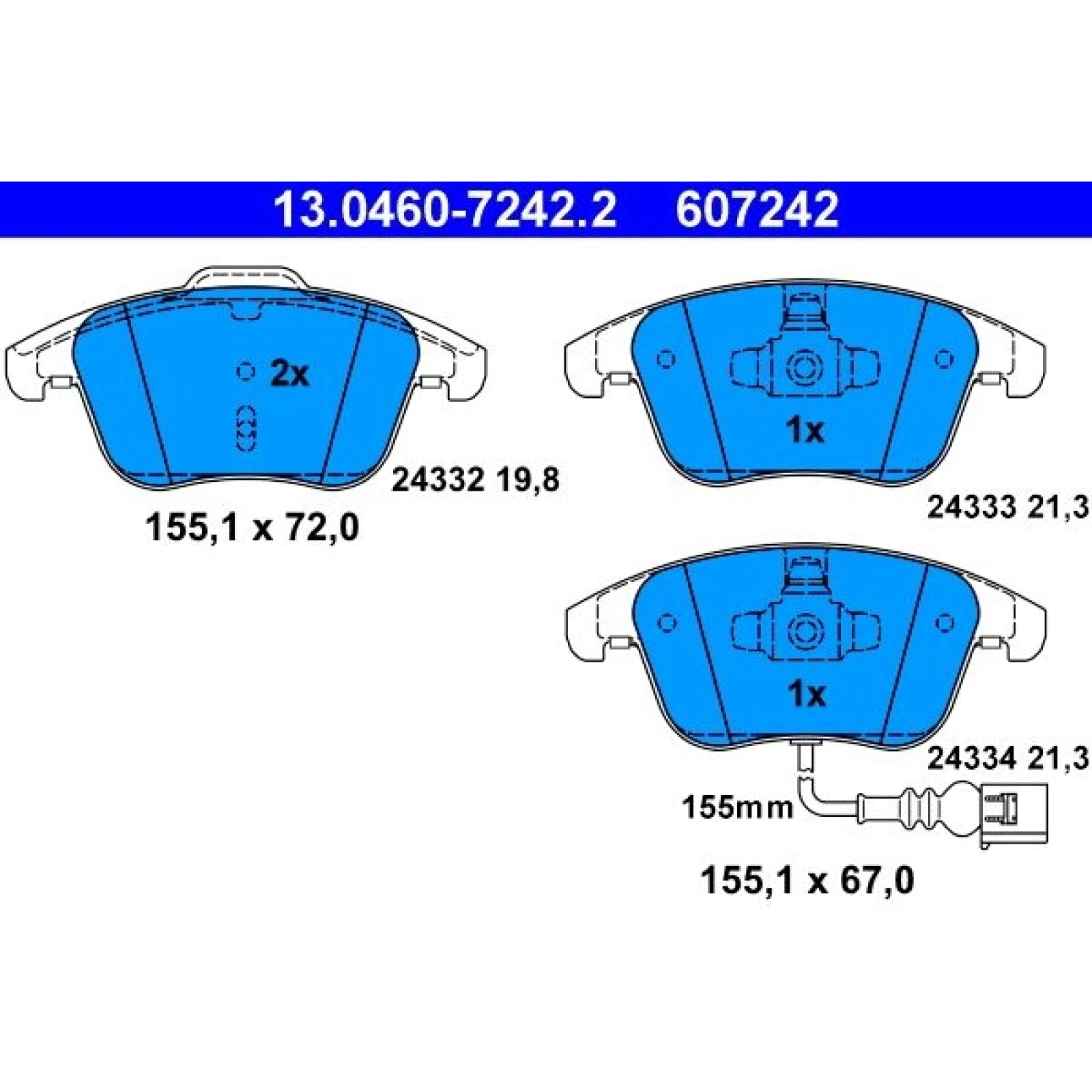 Bremsbelagsatz Vw P. Sharan/Tiguan 1.4-2.0 07 13.0460-7242.2