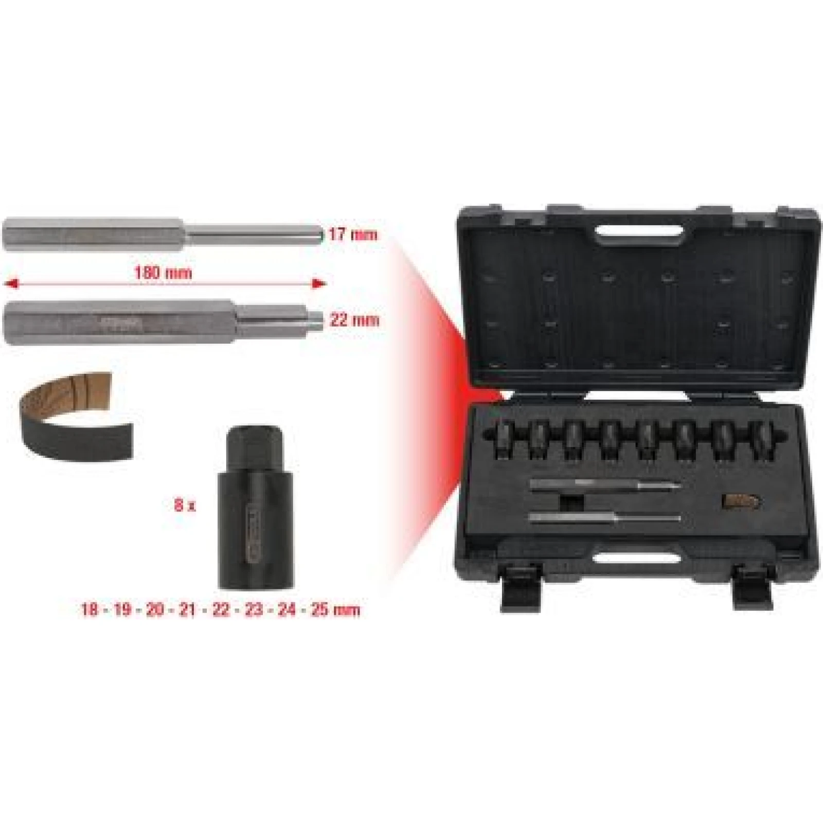 KS TOOLS Kit zum Entfernen von Radschlössern, 10-teilig 913.1480
