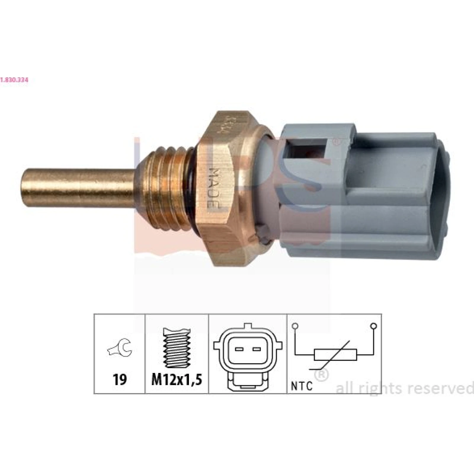 Sensor, Kühlmitteltemperatur 1.830.334
