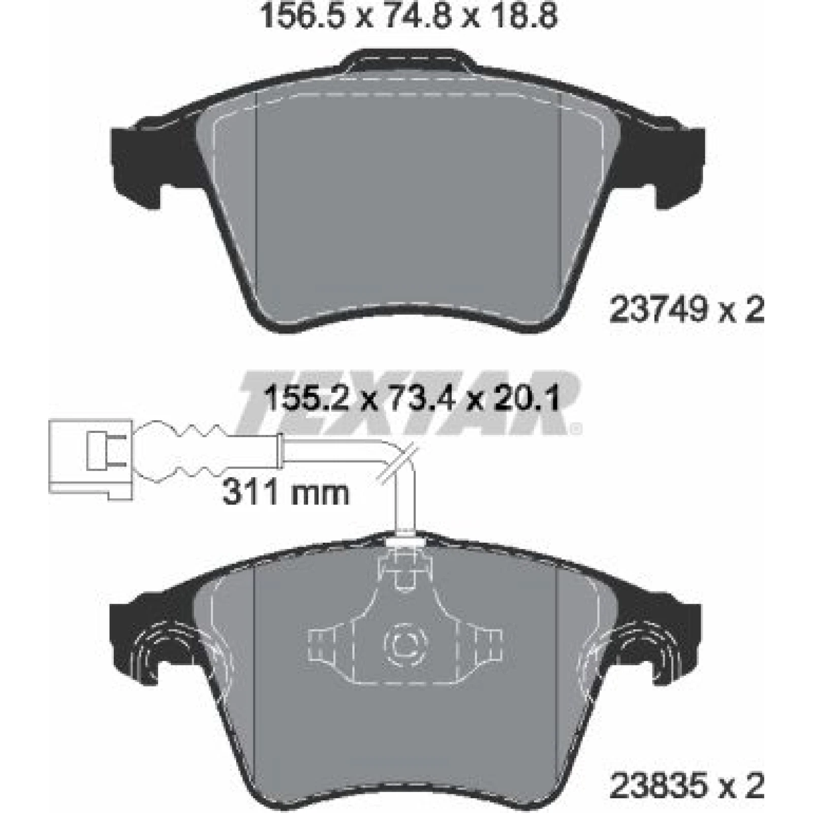 Bremsbelagsatz Vw P. Touareg 02- Ko A 16 2374901