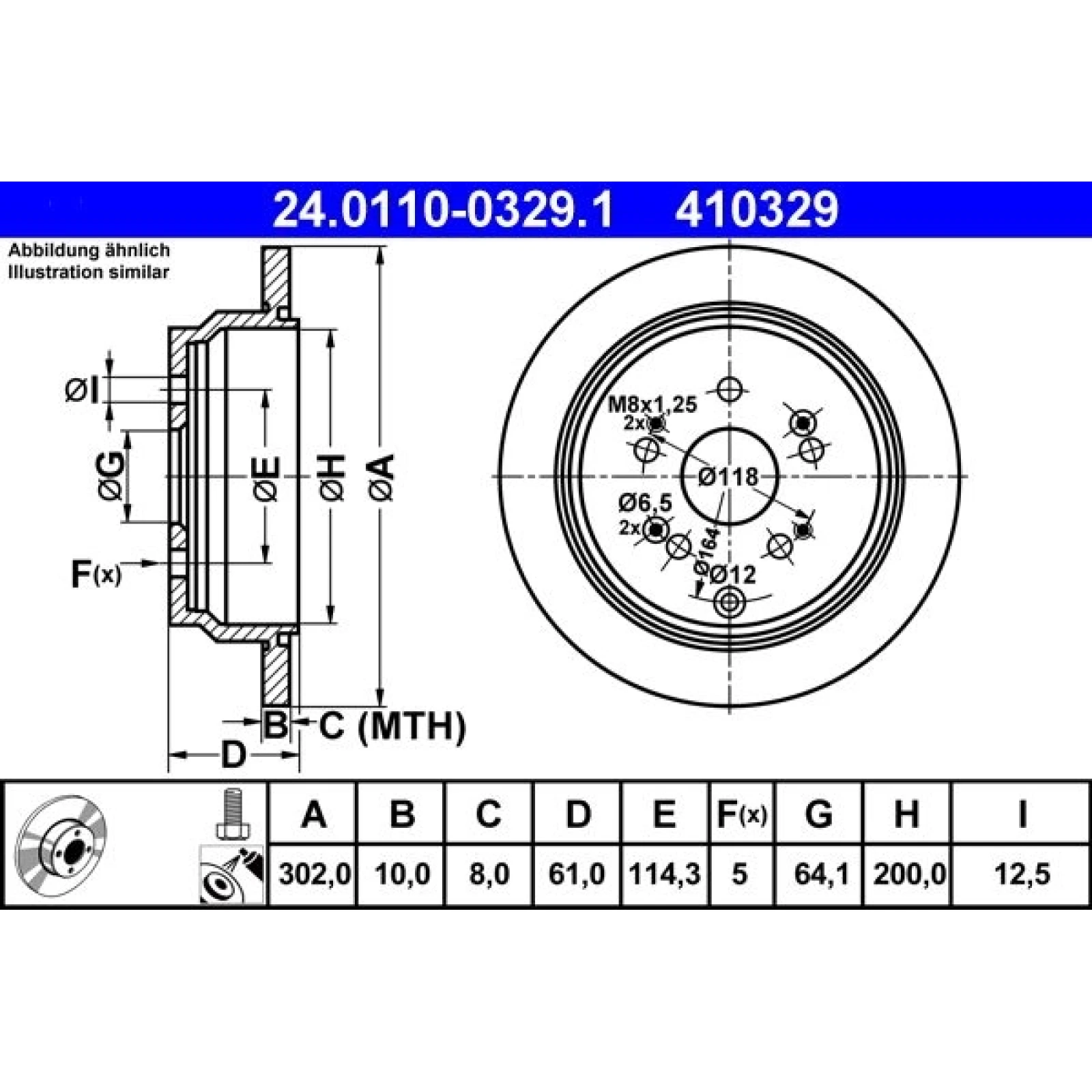 Bremsscheibe Honda T. Cr-V 1.6-2.4 05 24.0110-0329.1