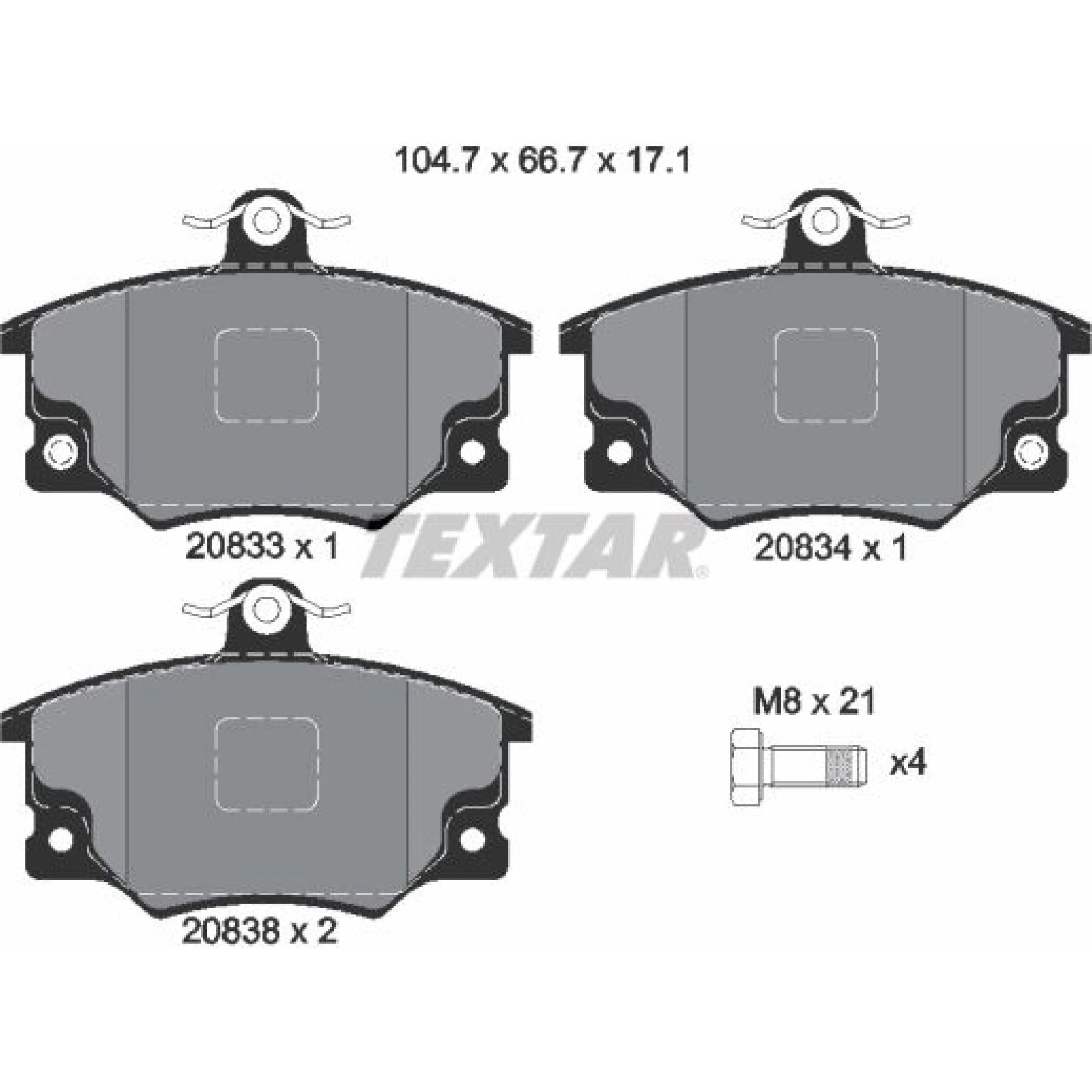 Bremsbelagsatz Fiat P. Punto 93- Mit Abs/146/Tipo/Panda 2083302