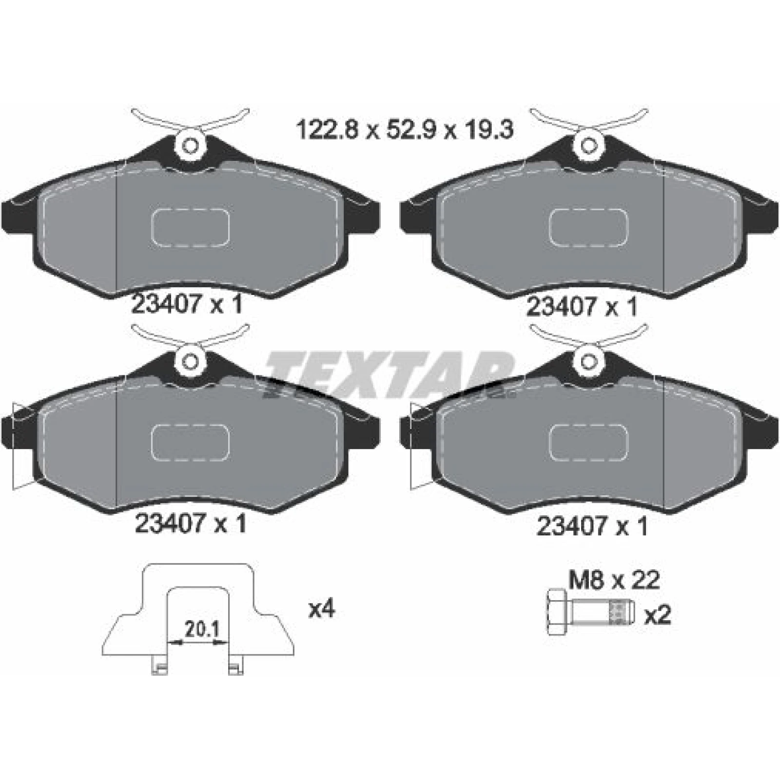 Bremsbelagsatz Citroen P. C3 02 2340702