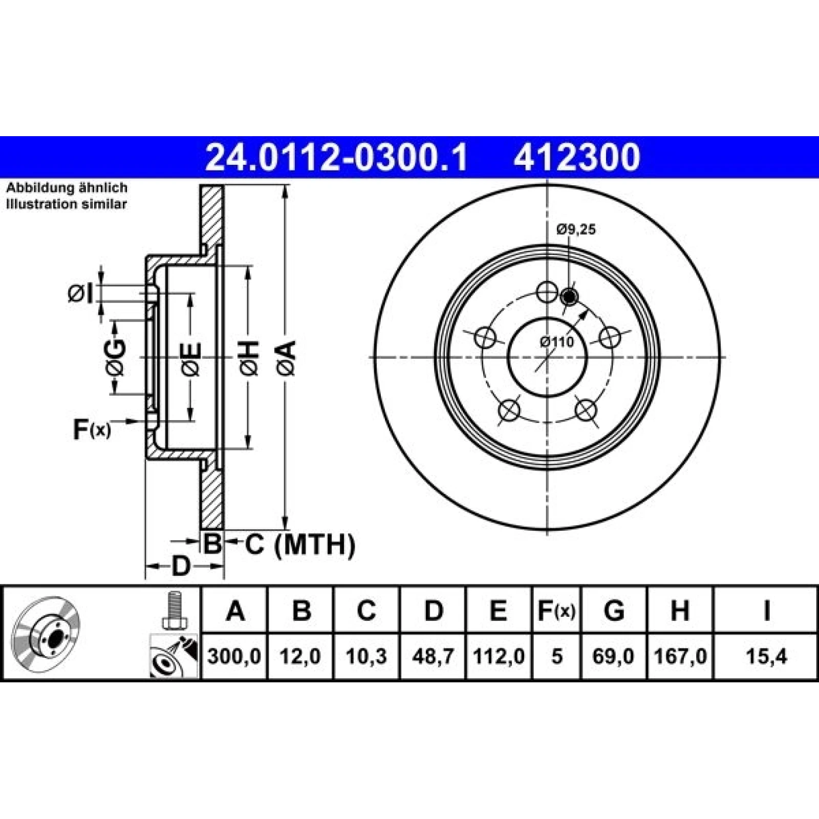 Bremsscheibe Db T. W205/S205/C205 14 24.0112-0300.1