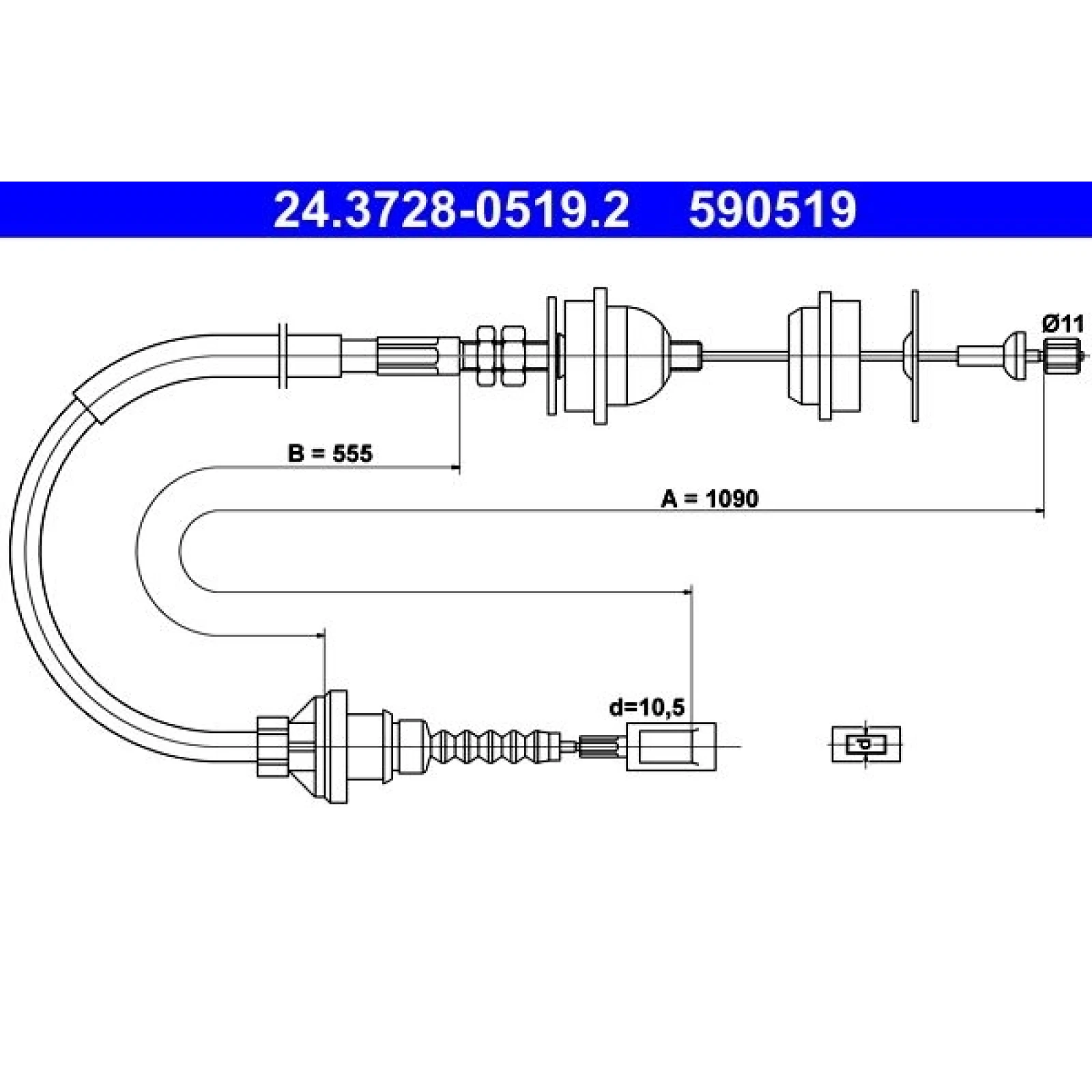 ATE Kupplungsseil 24.3728-0519.2