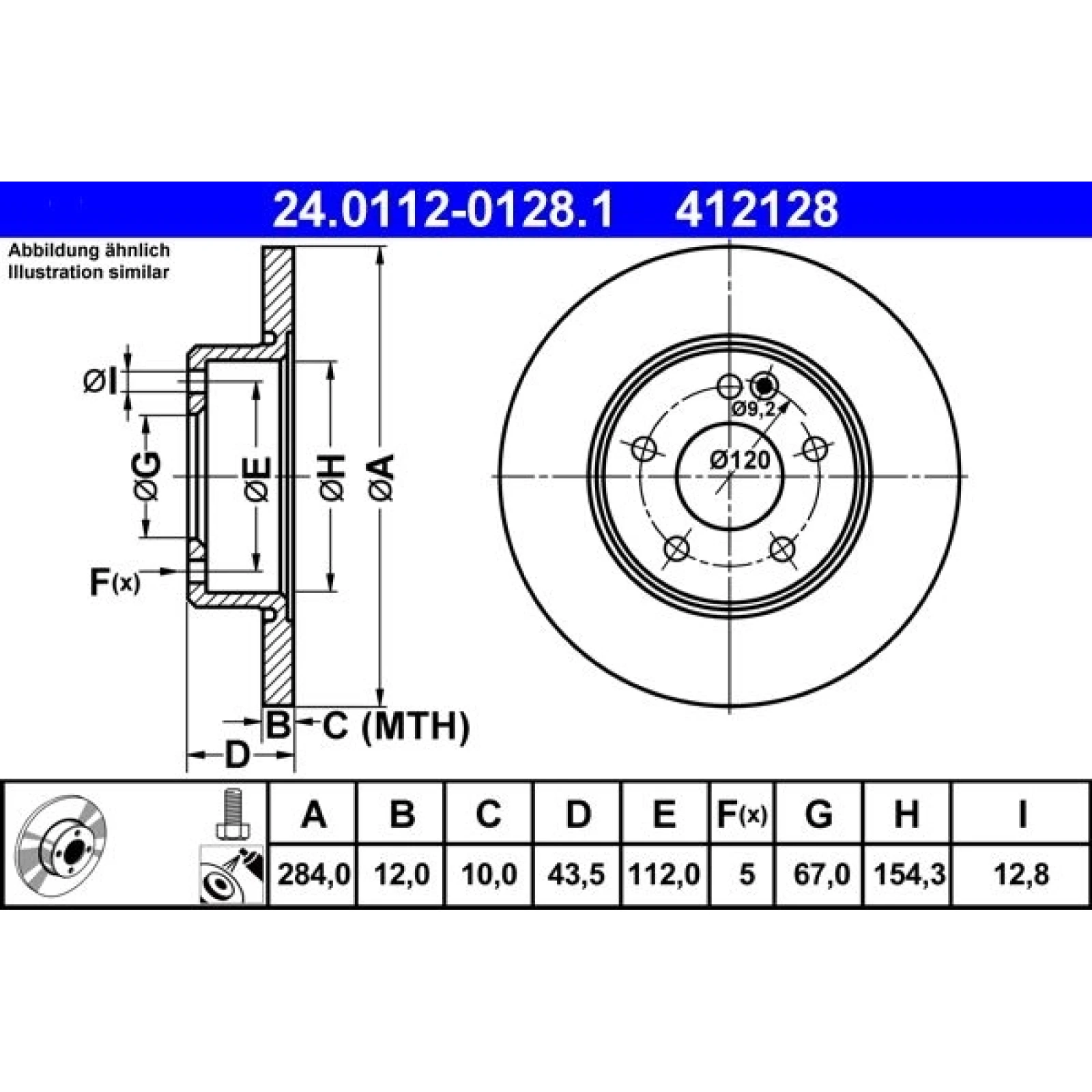 Bremsscheibe Db P. W202 1.8-2.5D 93-00 24.0112-0128.1