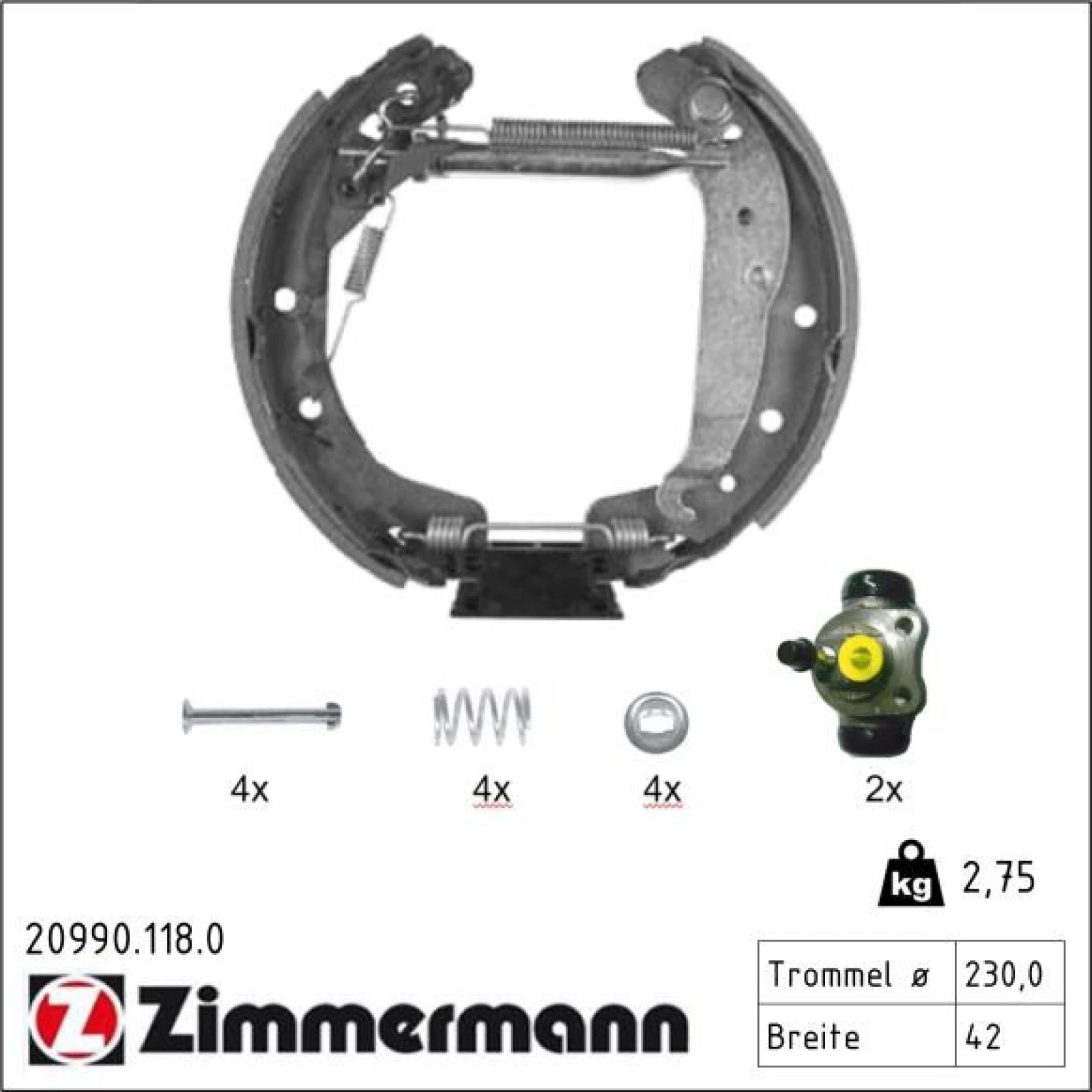 ZIMMERMANN Bremsbacken 20990.118.0