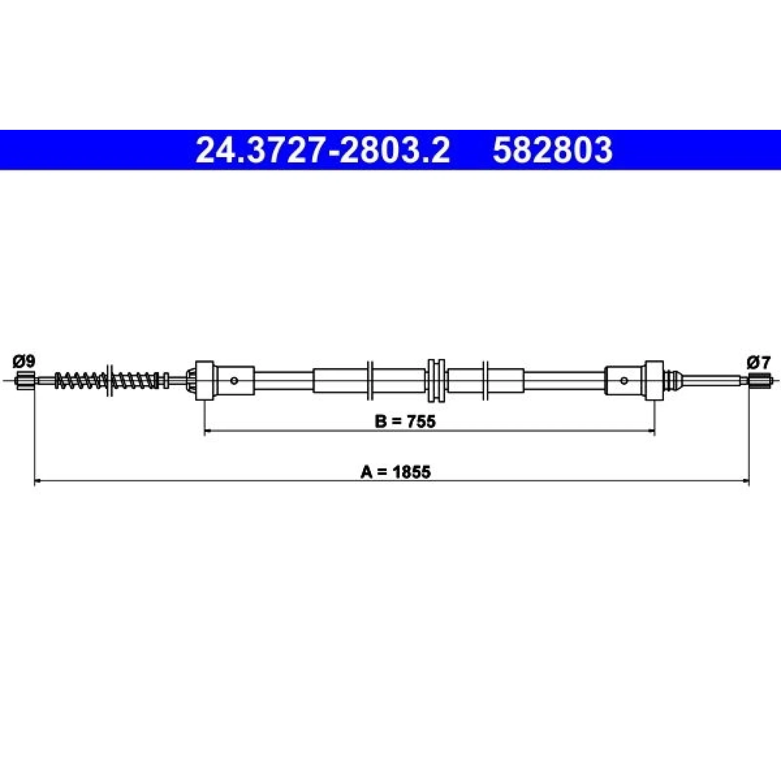 ATE Handbremsseil Seilzug Festellbremse 24.3727-2803.2
