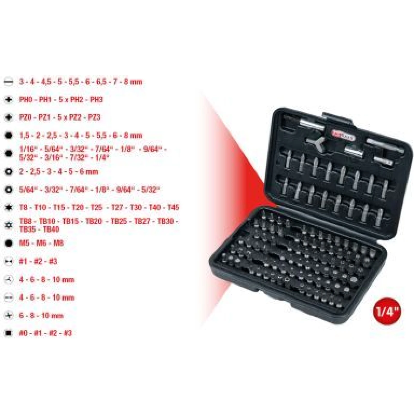 KS TOOLS Bitsatz 1/4 CLASSIC, 100-teilig 911.2026