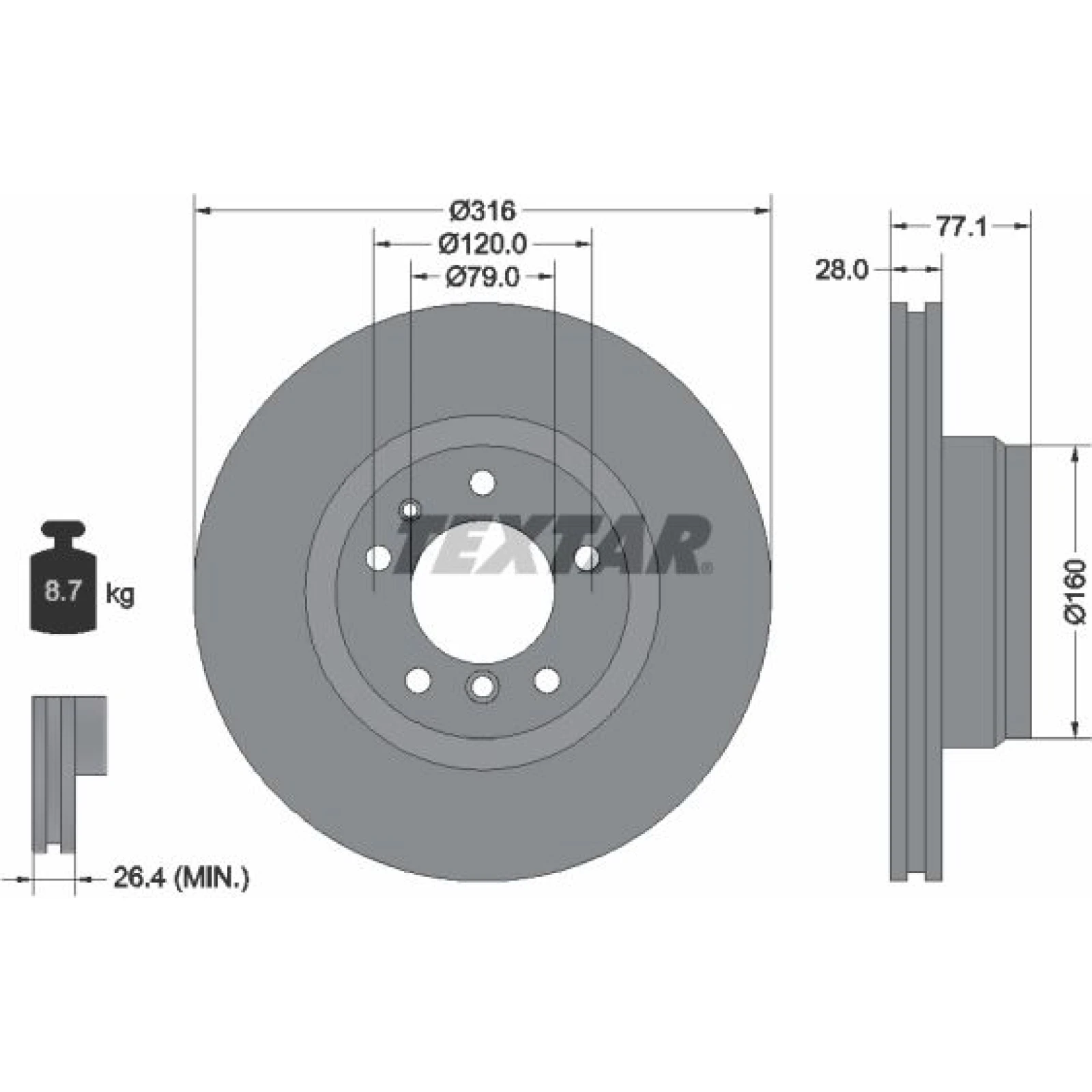 Bremsscheibe Bmw S. 7 (E38) 95-01 92071405