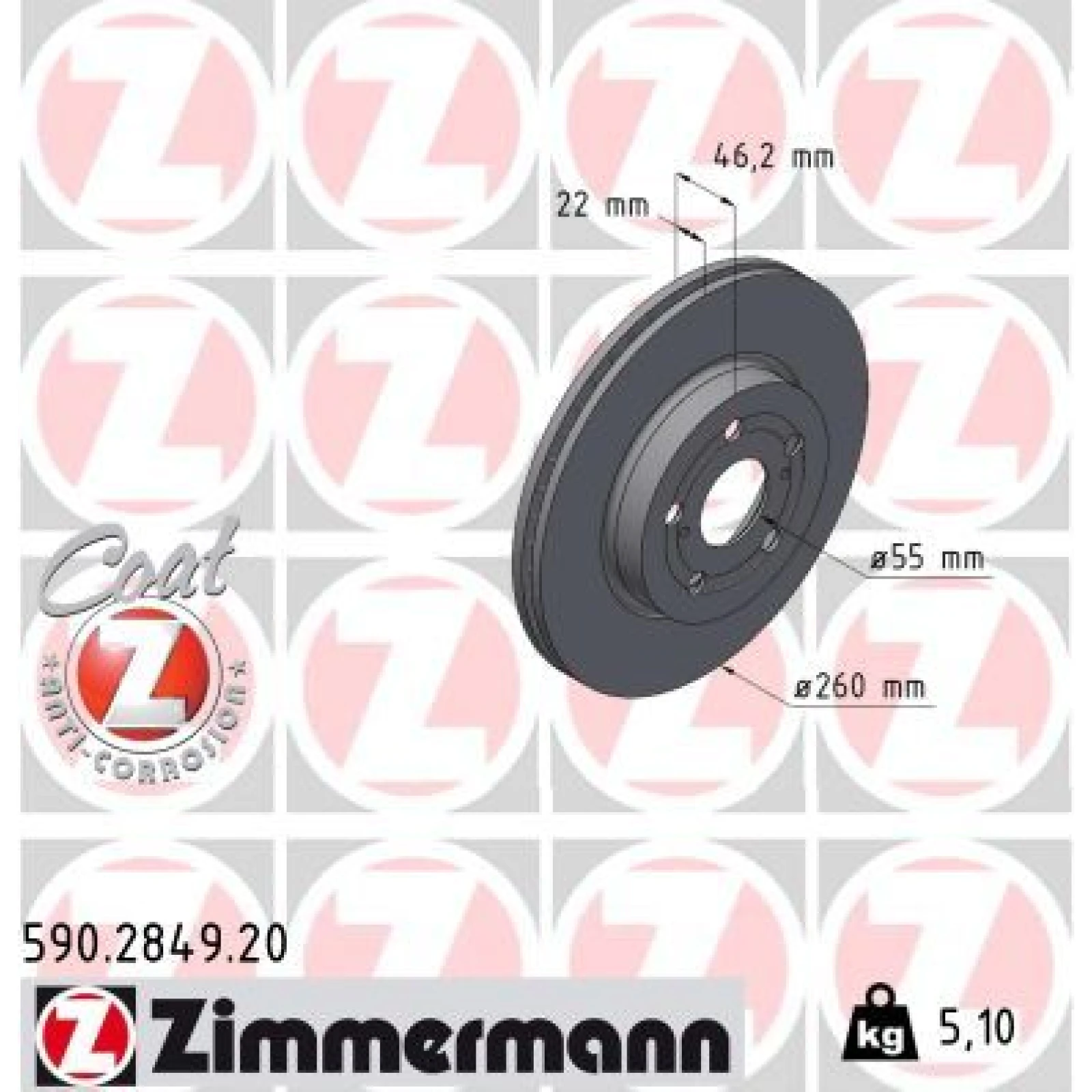 ZIMMERMANN Bremsscheibe 590.2849.20