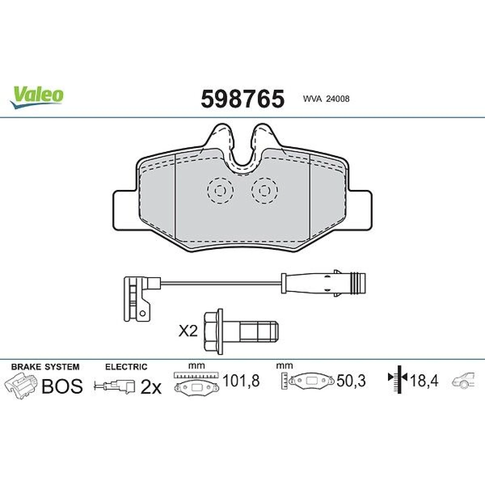 VALEO Bremsbeläge 598765