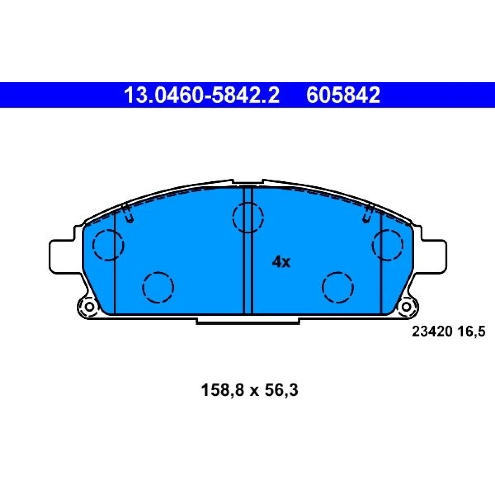Bremsbelagsatz Nissan P. X-Trail 2,0-2,5 4X4 01-07 13.0460-5842.2