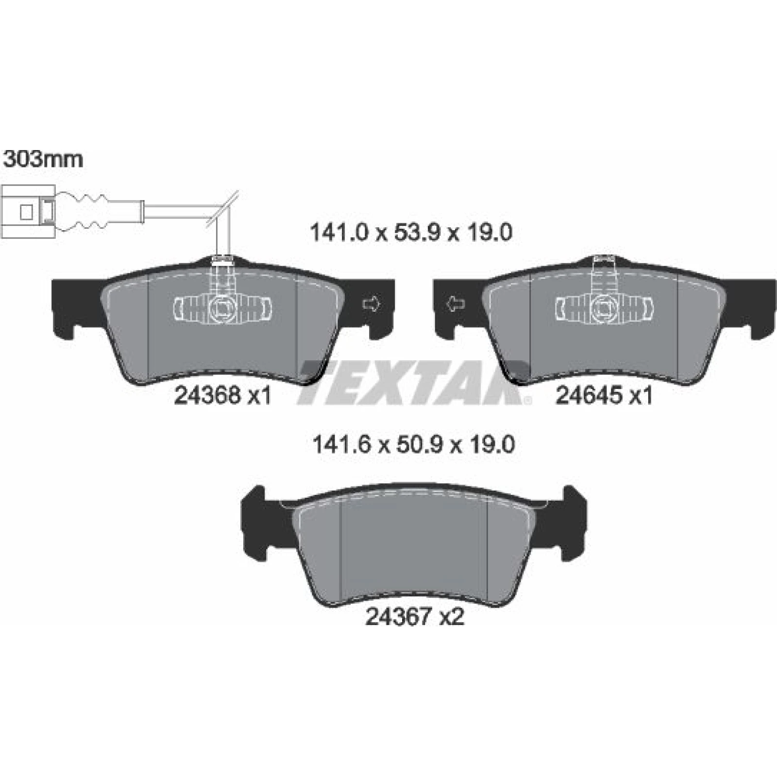 Bremsbelagsatz Vw T. T5 1 Sensor 2436801