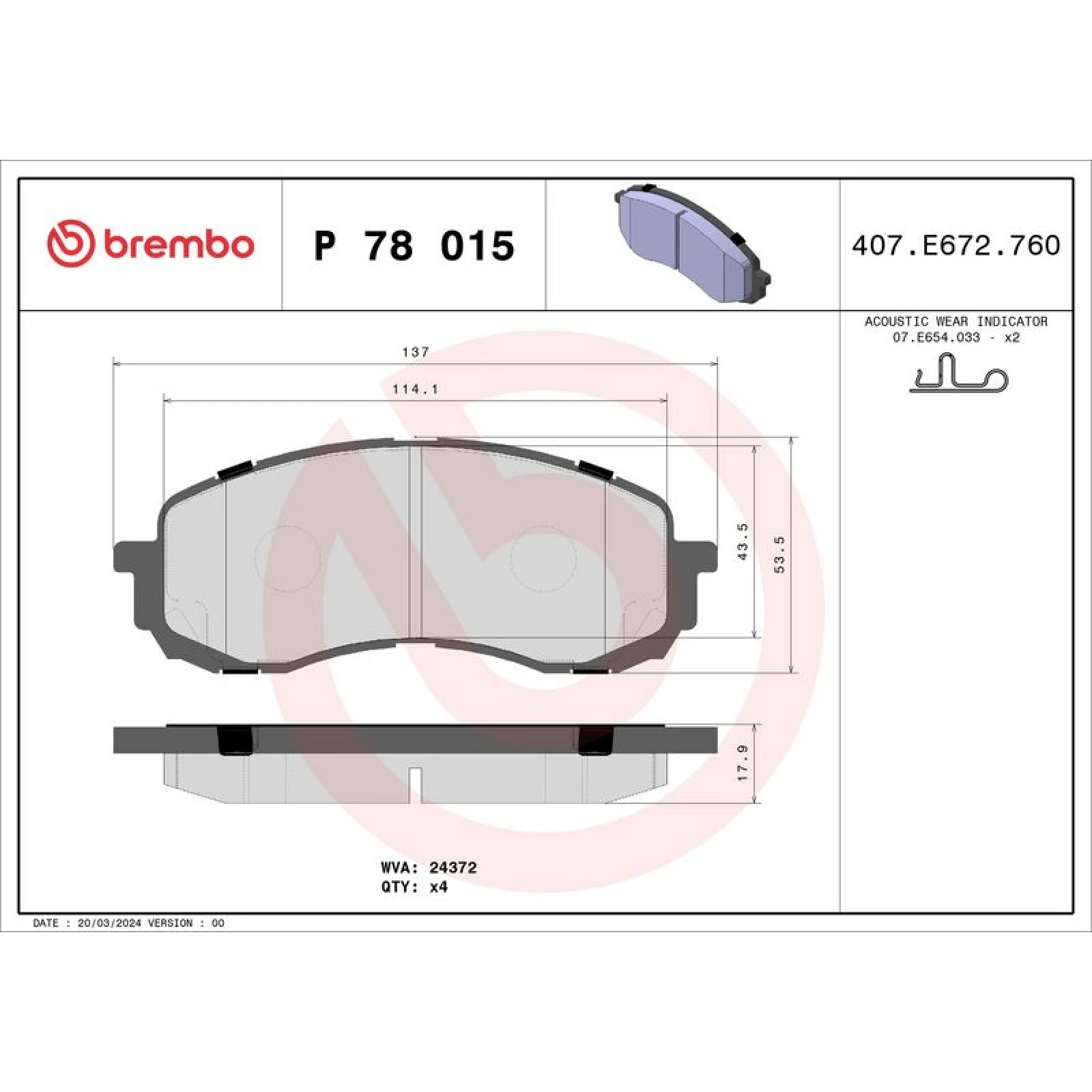 BREMBO Bremsklötze VA P 78 015
