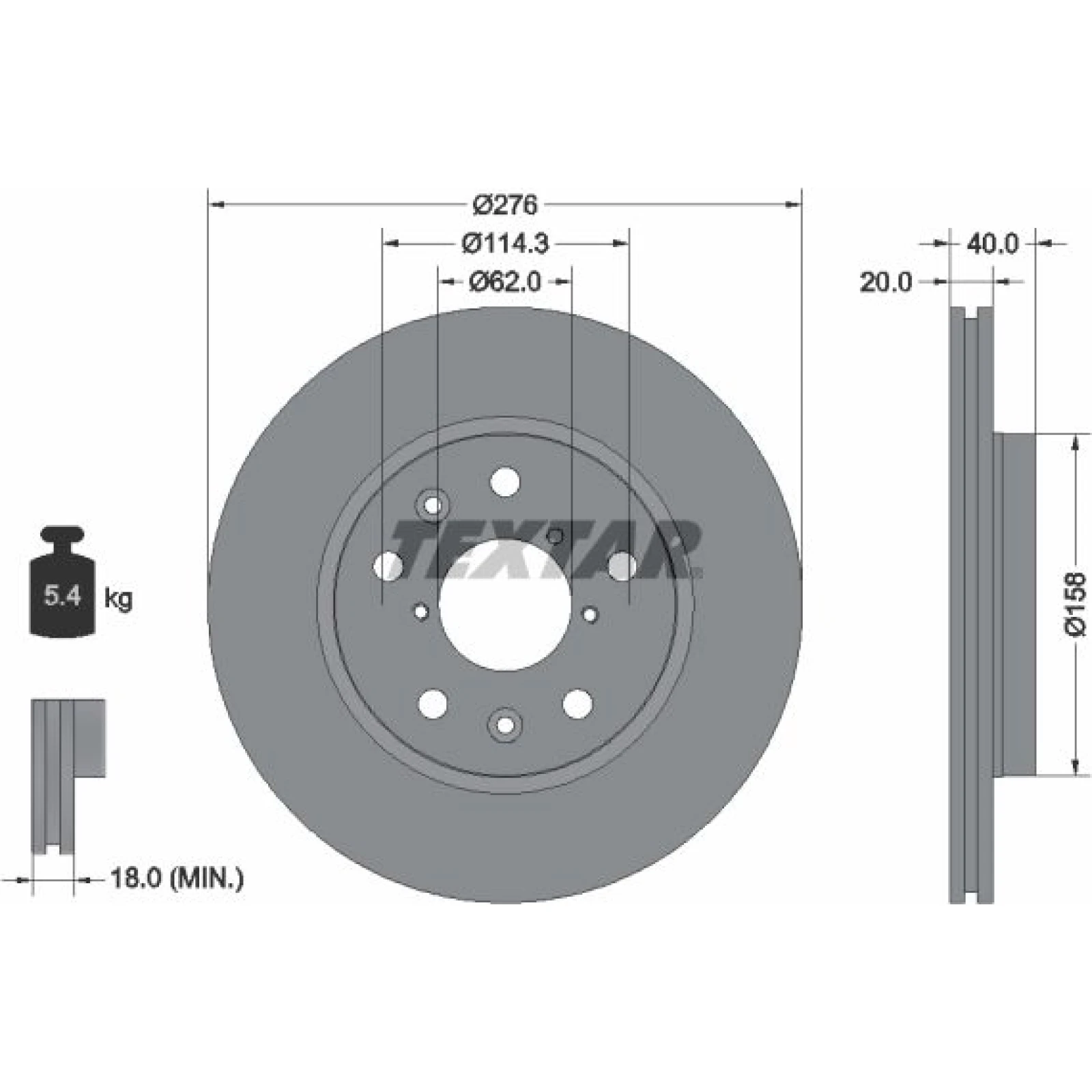 Textar Bremsscheibe P.Suzuki Swift 05- 1,6 92204703