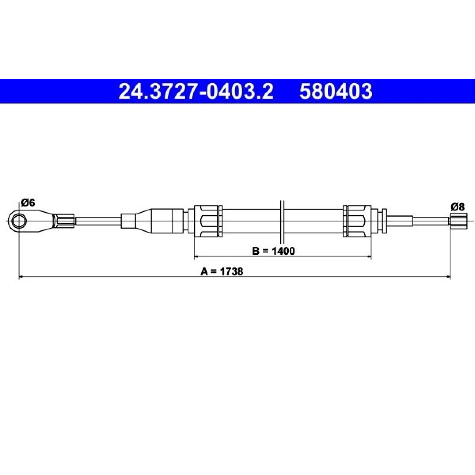 ATE Handbremsseil 24.3727-0403.2