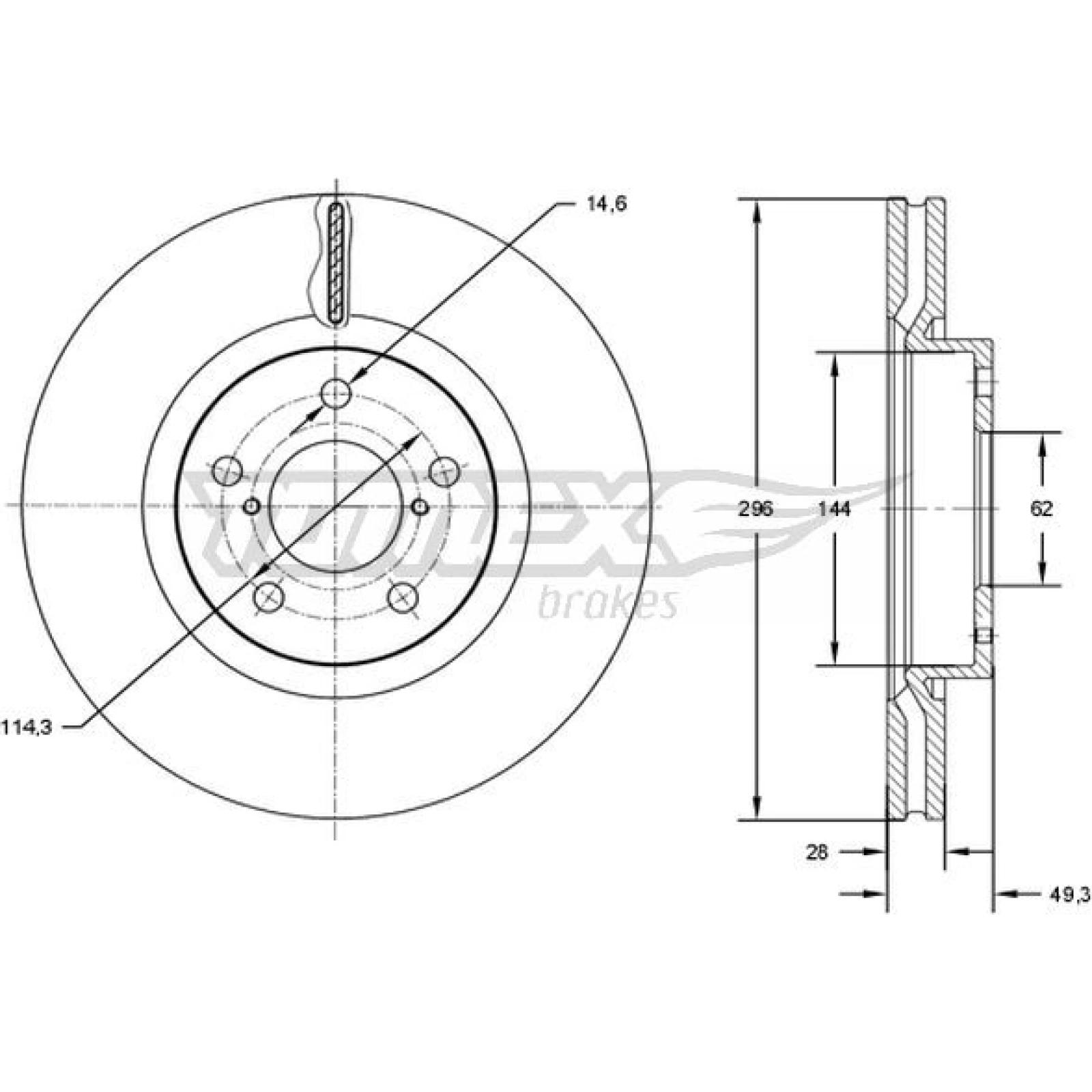 TOMEX brakes Bremsscheibe TX 72-94