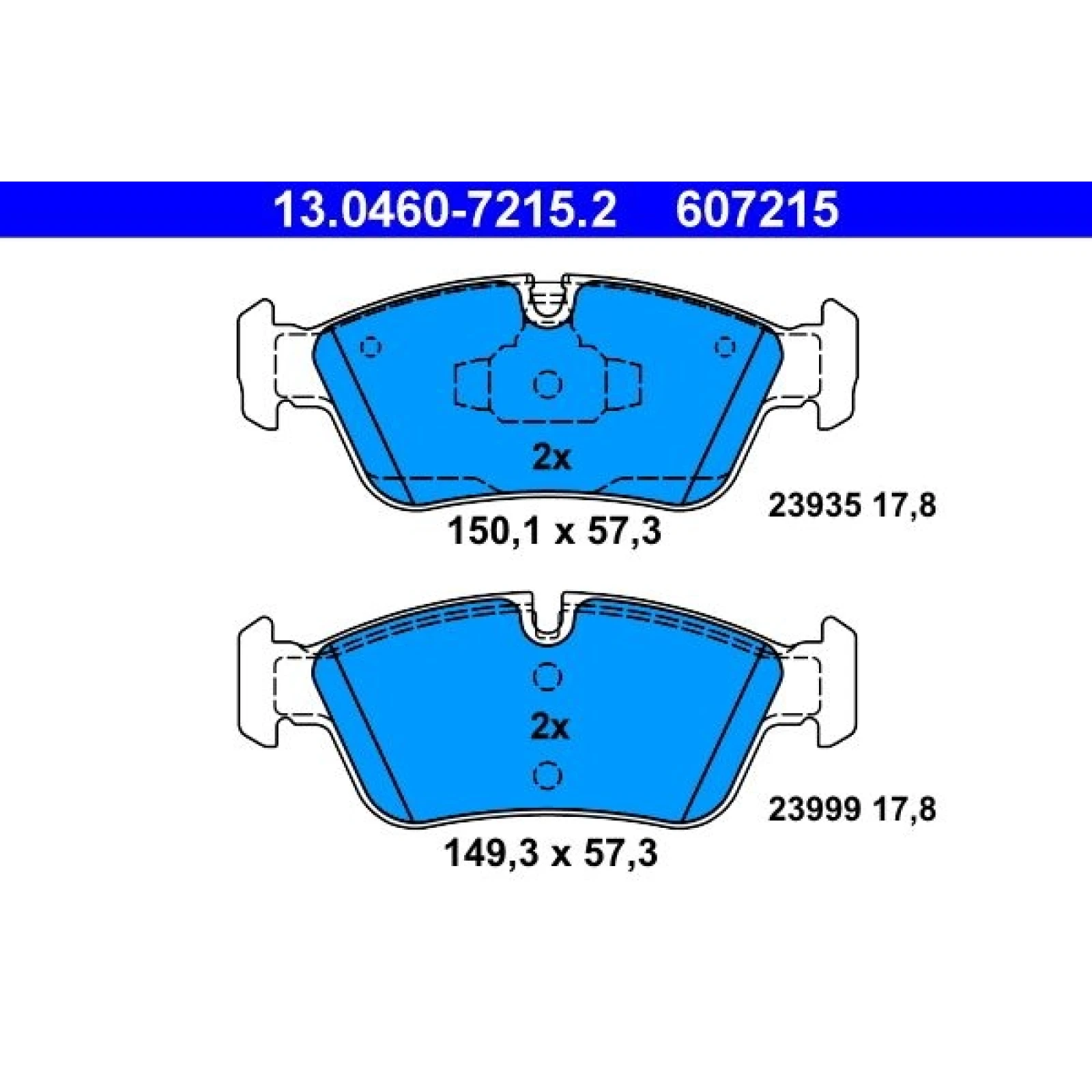 Bremsbelagsatz Bmw S. 1/3 1,6-2,0 03-12 13.0460-7215.2